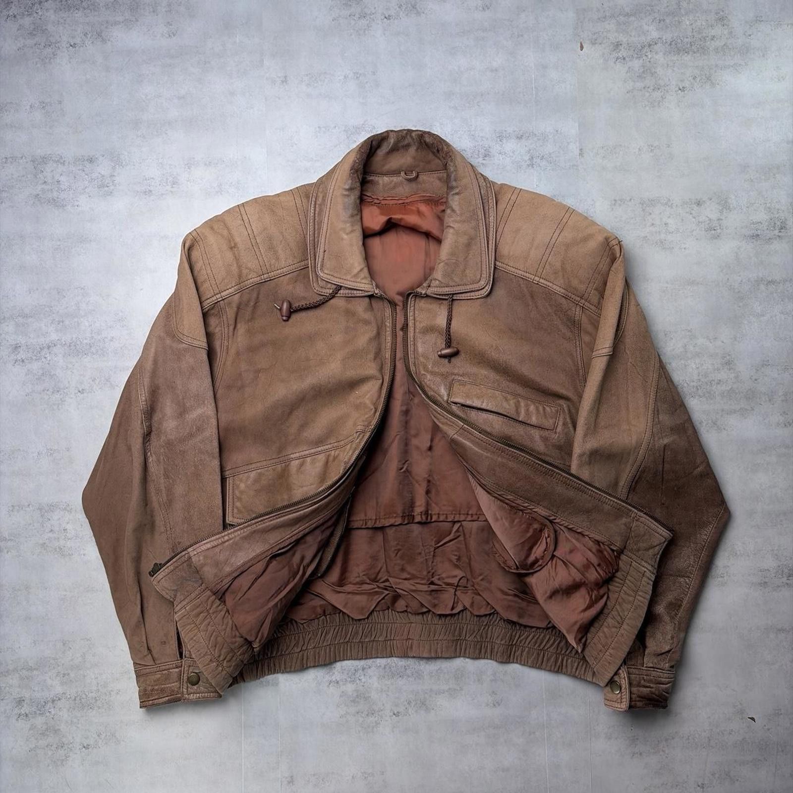 Other Vintage 90s Brown Tannery West Genuine Leather Bomber Jacket Size US M / EU 48-50 / 2 - 2 Thumbnail
