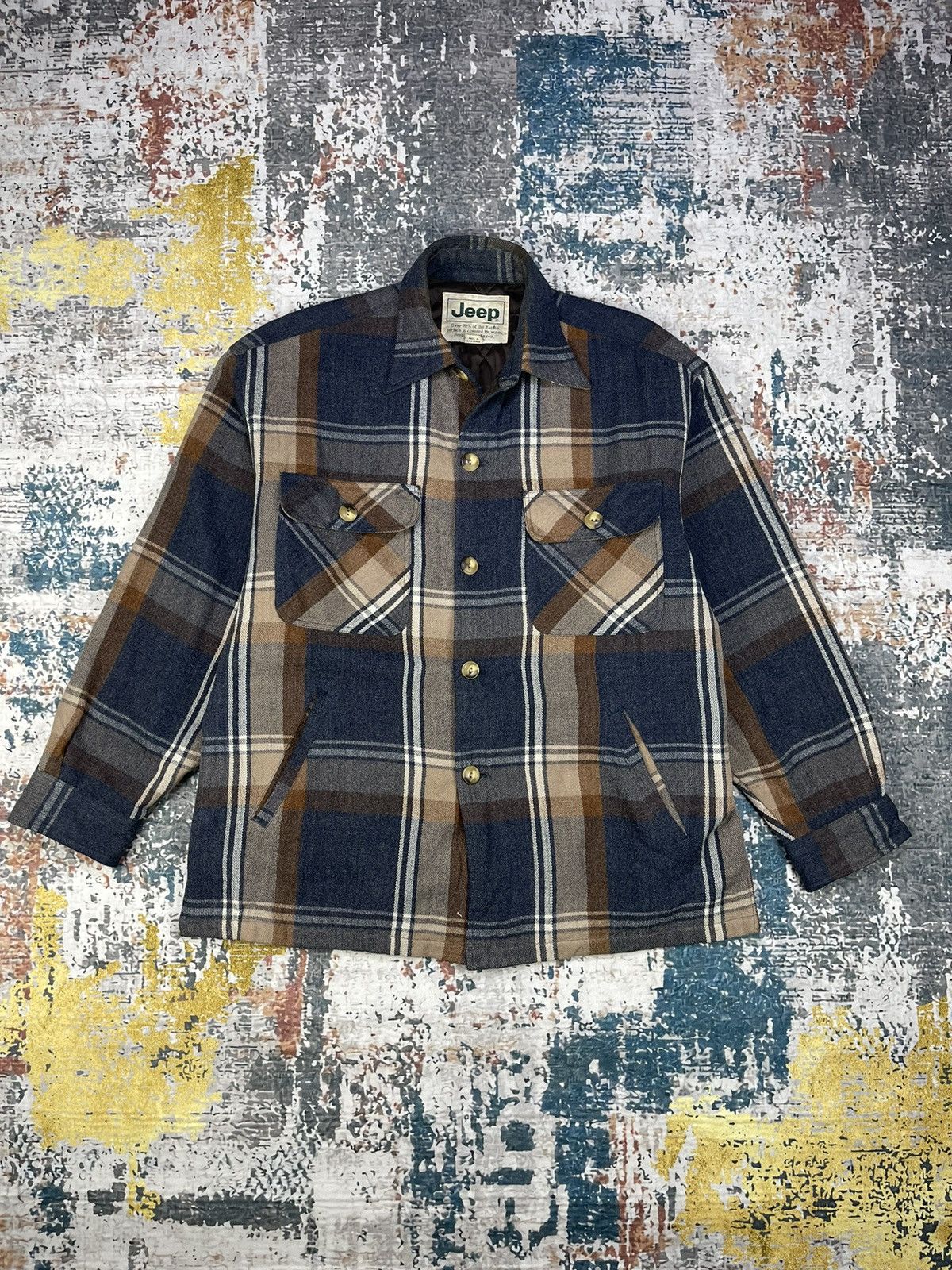 Jeep Vtg Jeep Checked Plaid Melton Jacket Size US M / EU 48-50 / 2 - 1 Thumbnail