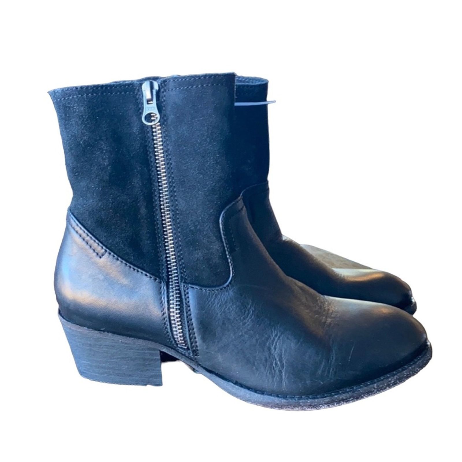 H By Hudson H by Hudson Riley Dual Zip Bootie Stacked Heel Suede Size US 8 / IT 38 - 1 Thumbnail