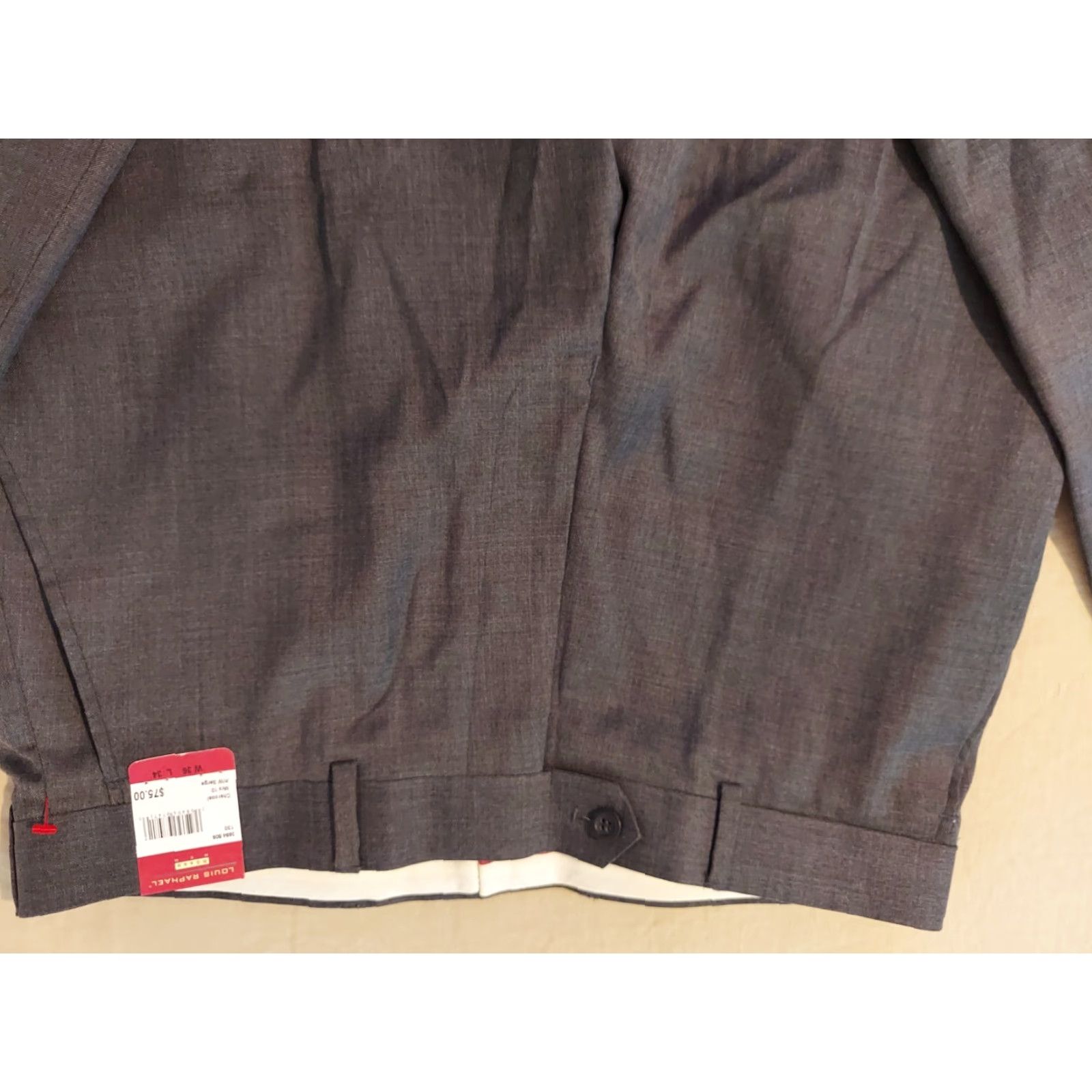 Vintage Louis Raphael New Dress Pants 36x34 Gray Chino Slack Trouser Mens Size US 36 / EU 52 - 6 Thumbnail