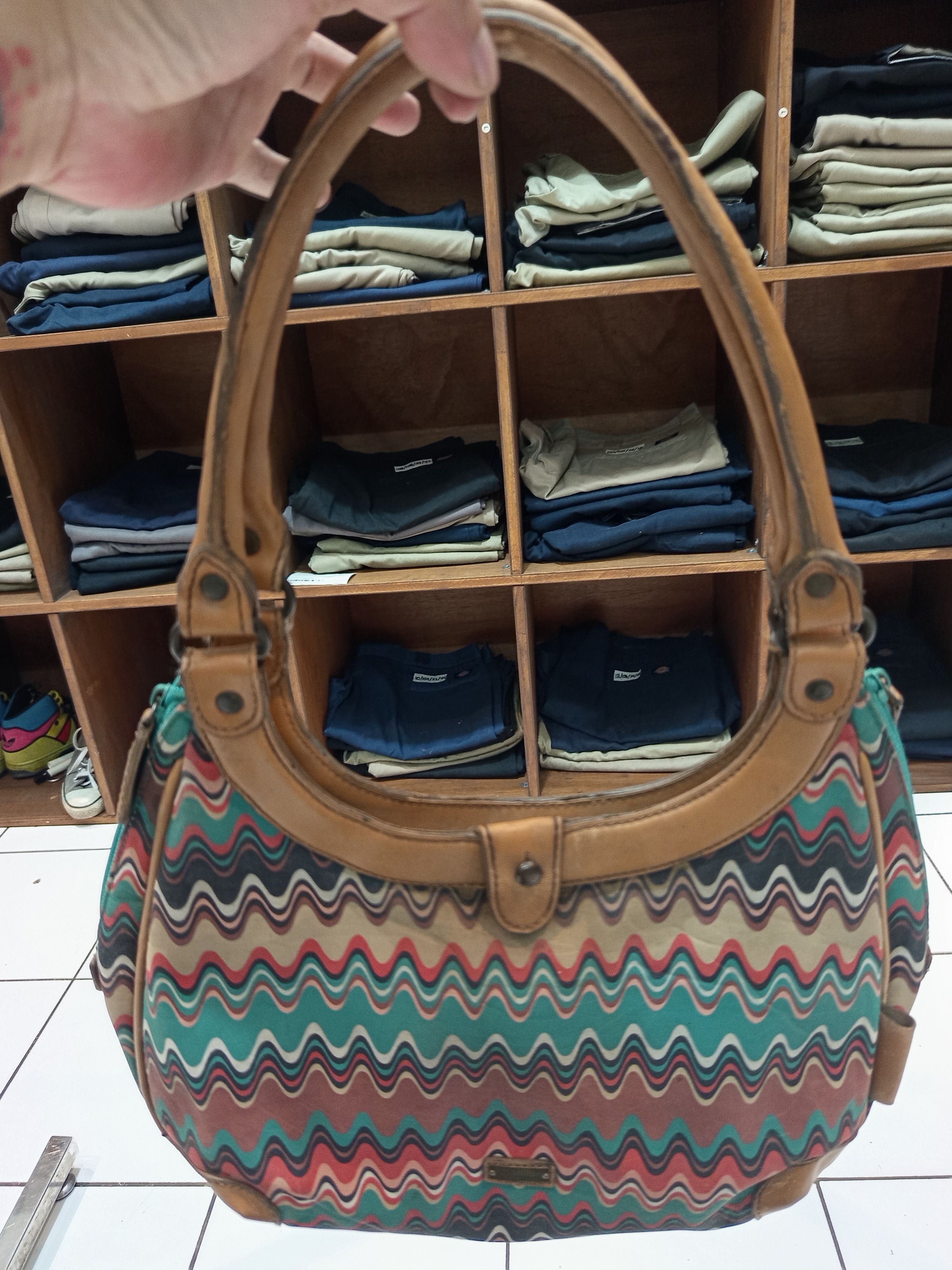Missoni Missoni Zigzag Multicolor Shoulder Bag Hobo Leather Trim Size ONE SIZE - 7 Thumbnail