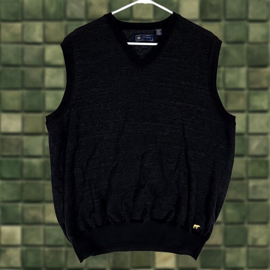 Vintage Jack Nicklaus Golf Sweater Vest Mens XL Dark Gray V-Neck Pullover Casual Knit Sleeveless Size US XL / EU 56 / 4 - 1 Thumbnail