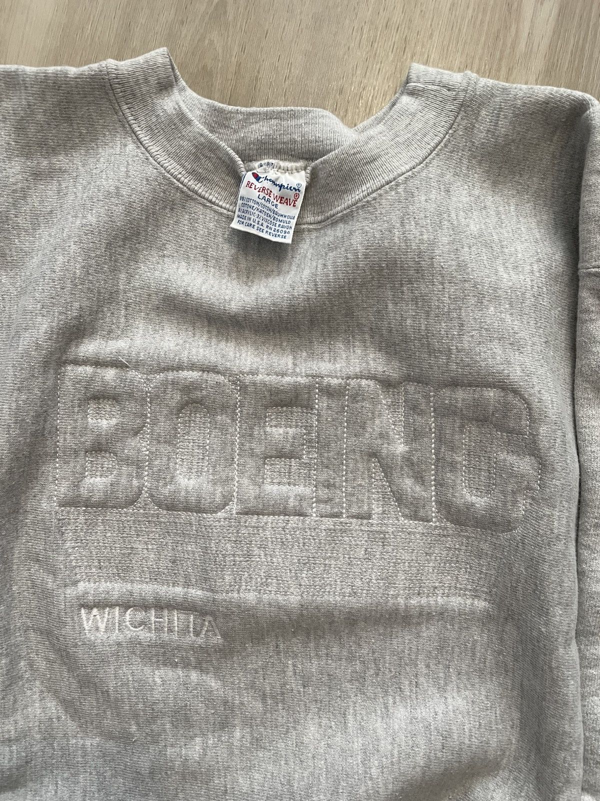 Champion Vtg 90s Champion Reverse Weave Crewneck Boeing USA Sz L Size US L / EU 52-54 / 3 - 2 Thumbnail