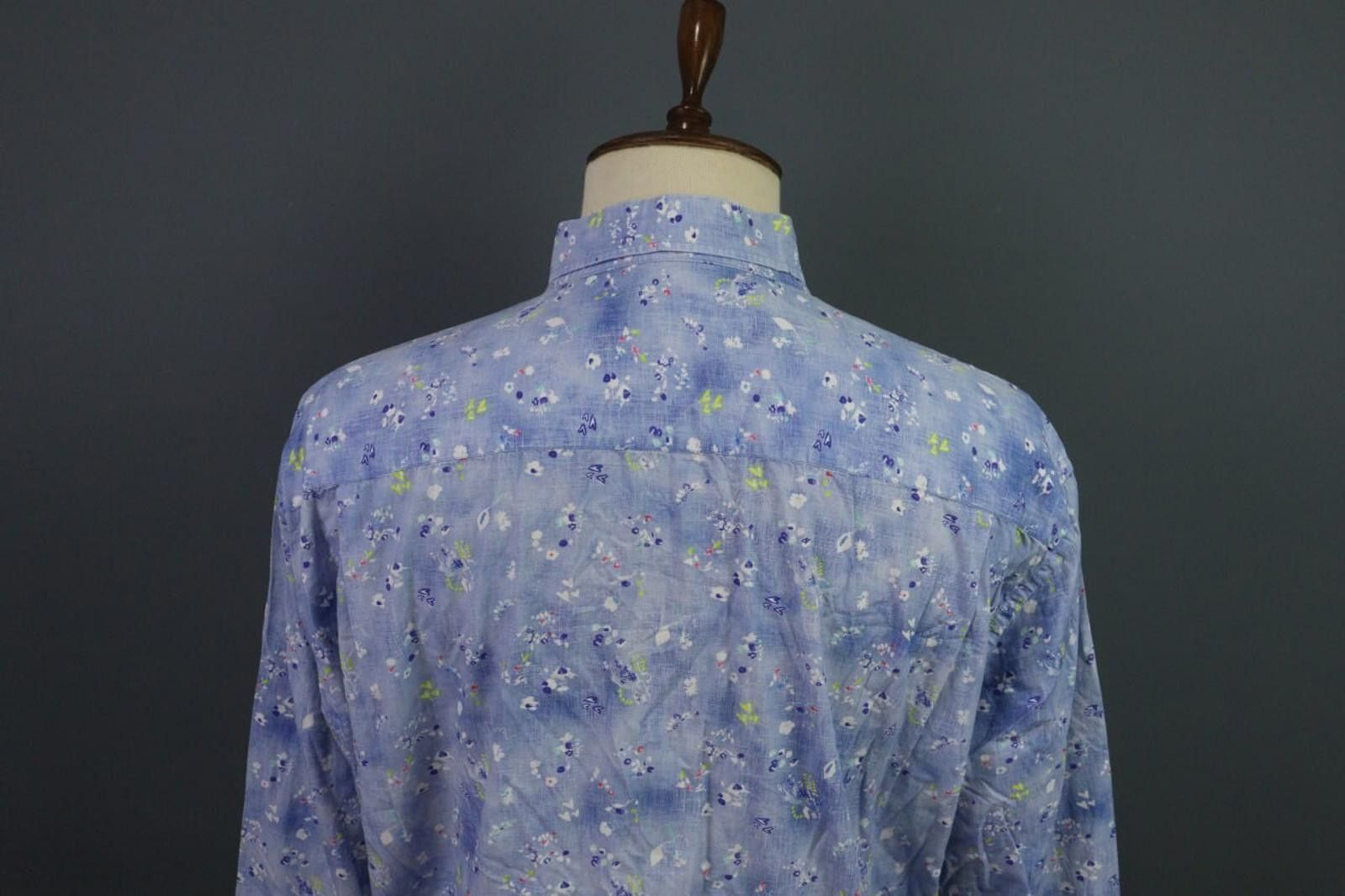 Paul & Shark Paul & Shark Yachting Blue Floral Button Up Shirt Size 45 Size US M / EU 48-50 / 2 - 12 Thumbnail