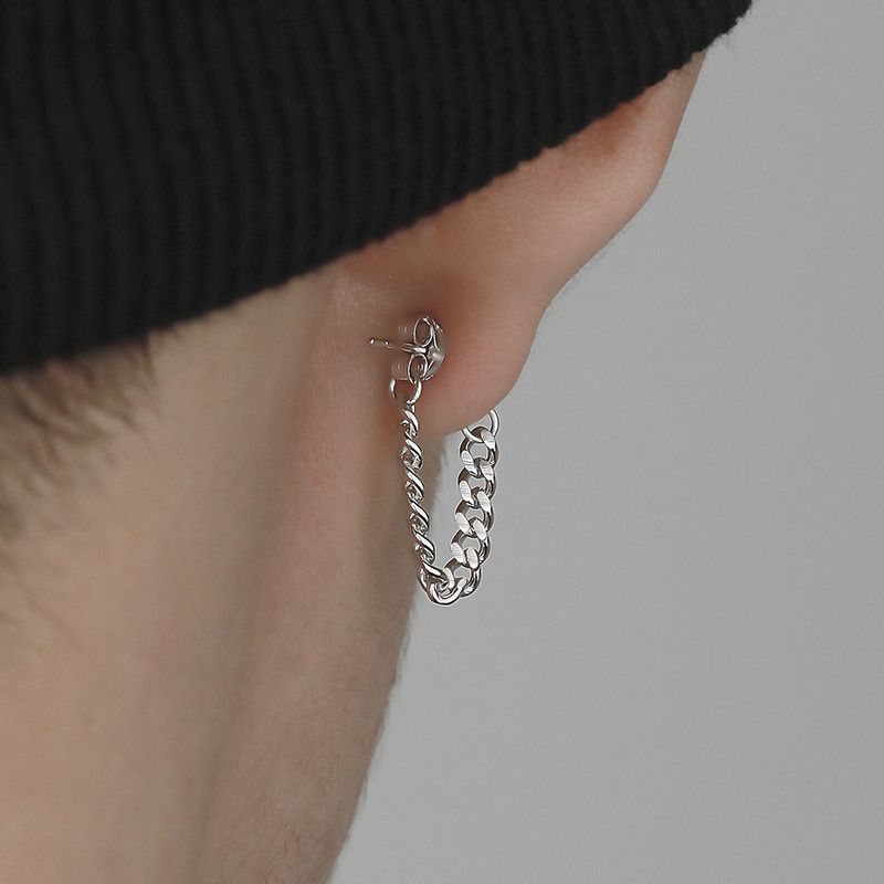 Jewelry × Sterling Silver One pairs Modern Earrings Gothic Punk Chrome Jewelry Spike Size ONE SIZE - 1 Thumbnail