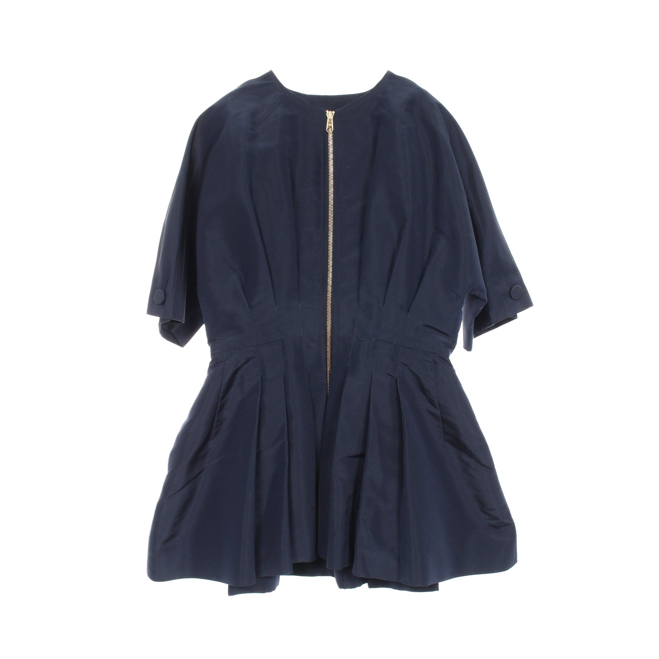 Dior Dior Front Zip Tunic Blouse Silk Navy Size ONE SIZE - 1 Thumbnail