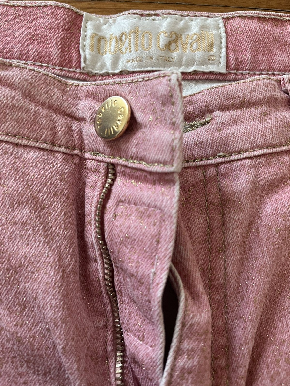 Roberto Cavalli Roberto Cavalli Vintage Iridescent Pink Glitter Jeans size M Size 28" / US 6 / IT 42 - 3 Thumbnail