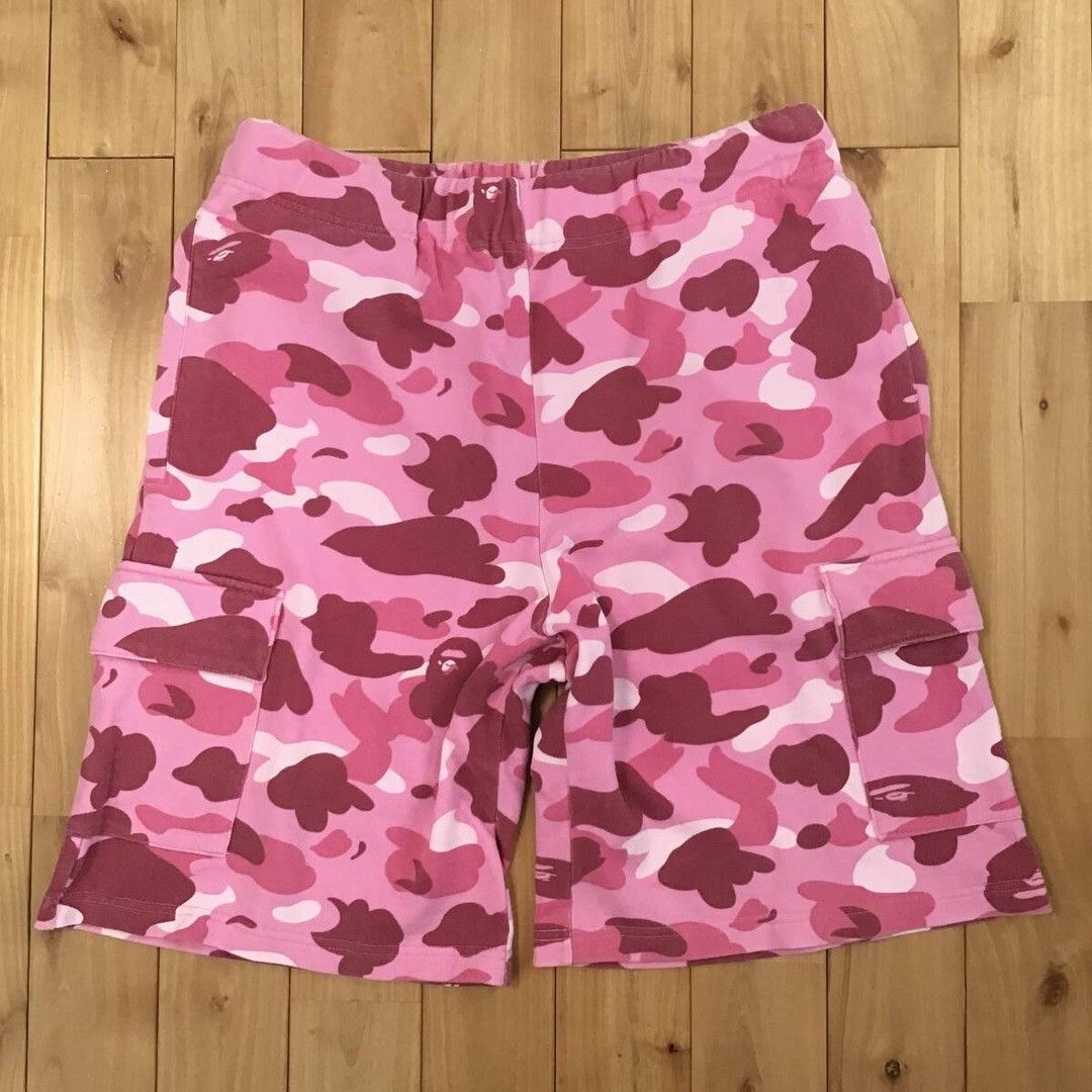 Bape BAPE Shark sweat shorts ABC camo pink a bathing ape ☆size L