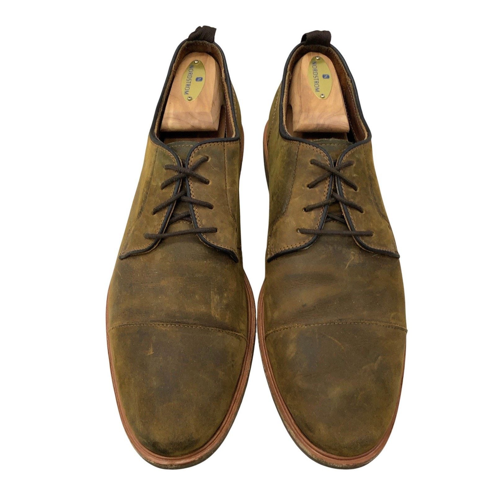Warfield & Grand Warfield & Grand Shoes 9.5 Olive Suede Cap Toe Derby Leather Size US 9.5 / EU 42-43 - 8 Thumbnail