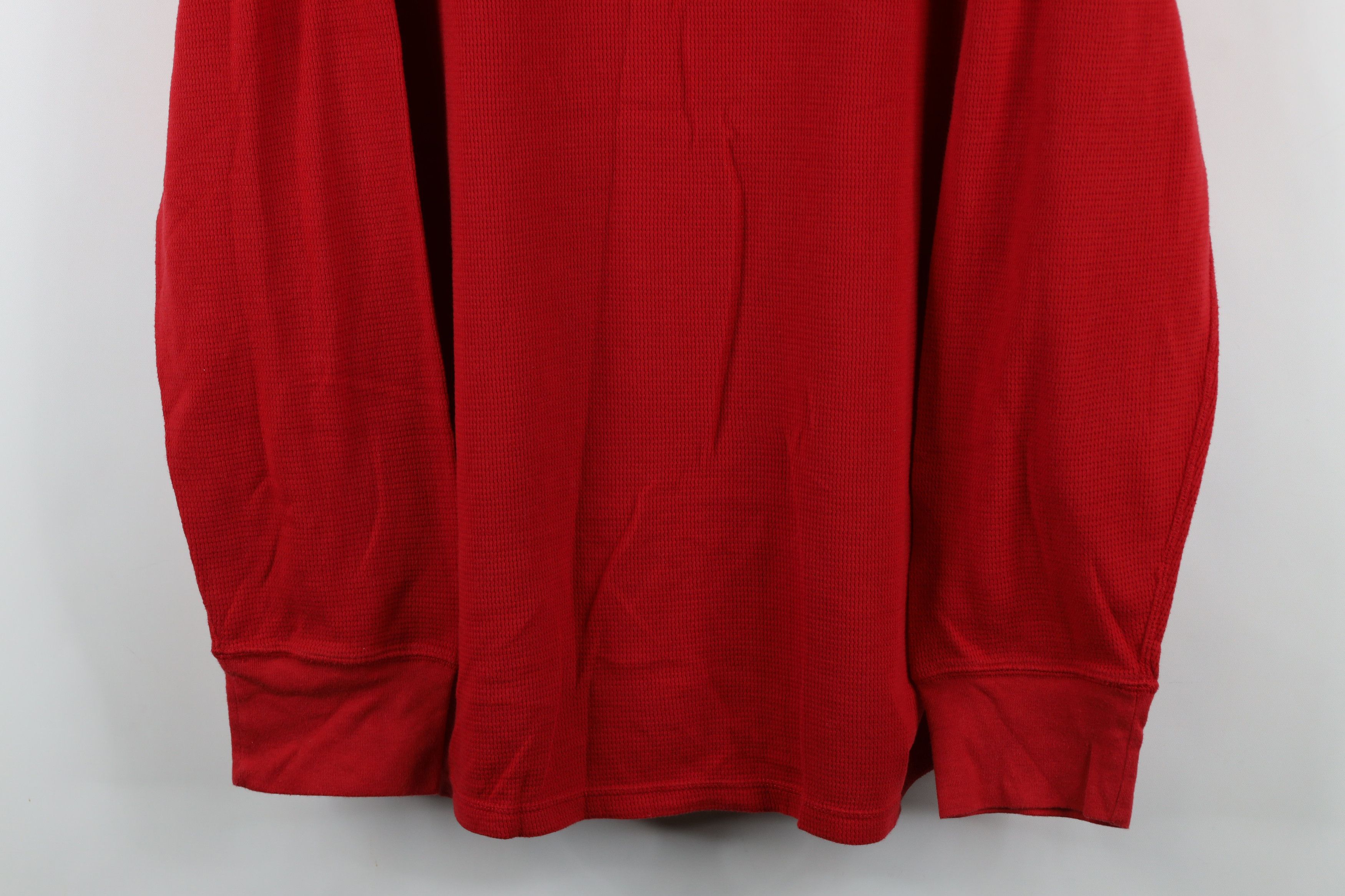 Ralph Lauren × Vintage Vintage Ralph Lauren Waffle Knit Long Sleeve T-Shirt Red Size US XXL / EU 58 / 5 - 3 Thumbnail