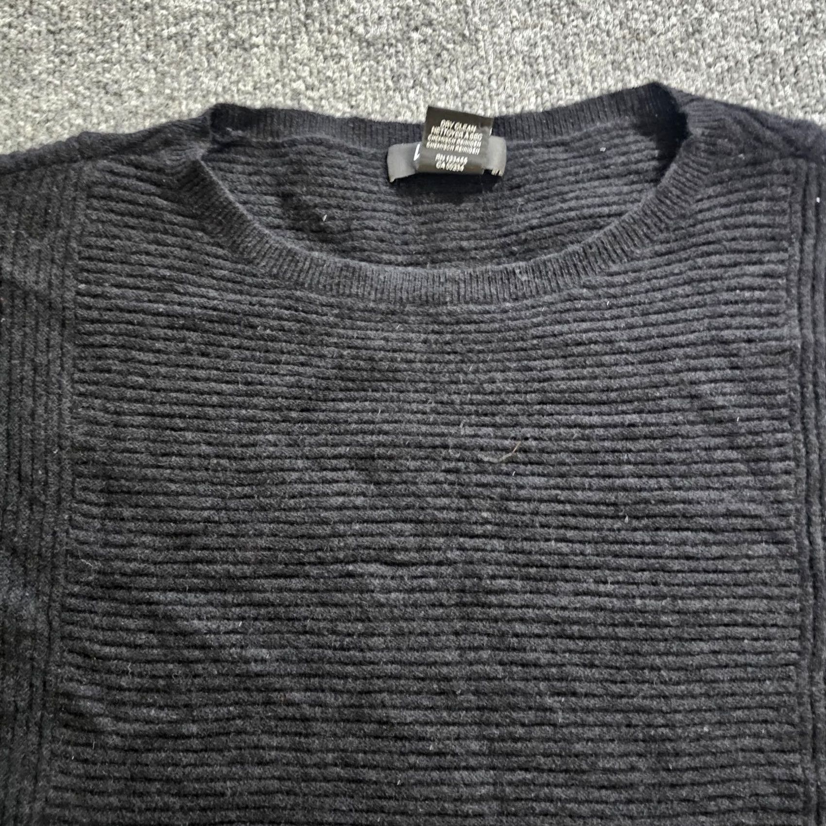 Lord & Taylor Lord & Taylor Sweater Top Womens Medium Black Cashmere Ribbed Long Sleeve Casual Size M / US 6-8 / IT 42-44 - 2 Thumbnail