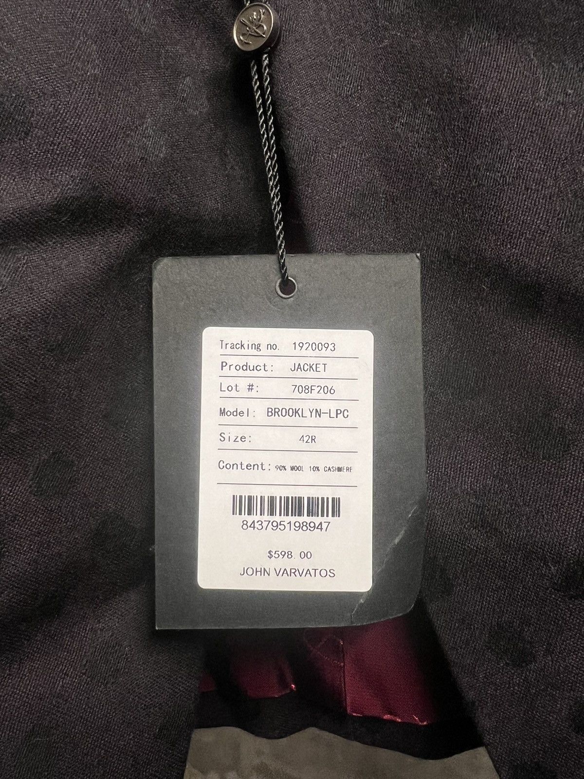 John Varvatos Smoking jacket silk lapel Size US M / EU 48-50 / 2 - 5 Thumbnail