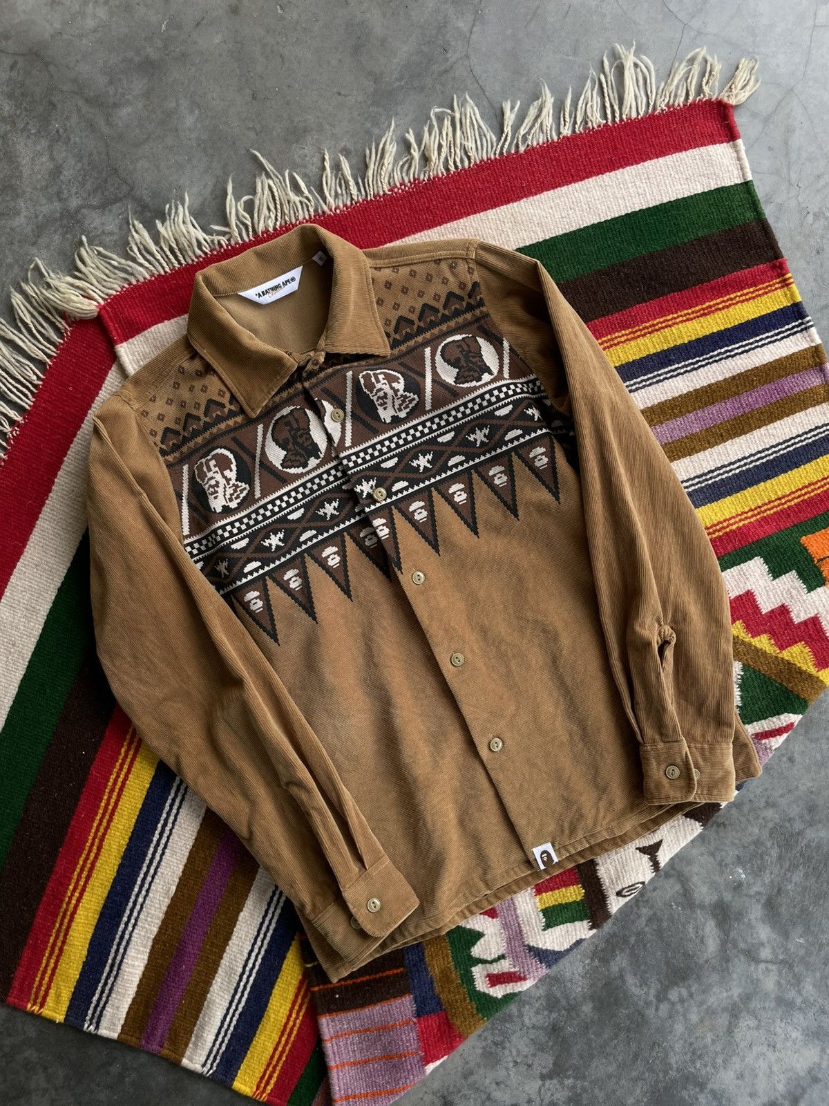 Bape A Bathing Ape Bape Classics Corduroy Tribal Aztec Size US S / EU 44-46 / 1 - 9 Thumbnail