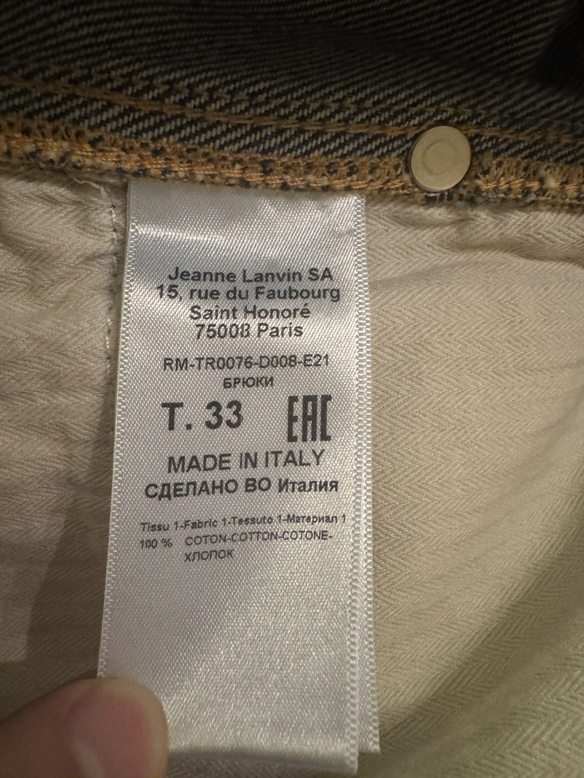 Gallery Dept. × Lanvin Lanvin X Gallery Dept cropped Jeans Size US 33 - 6 Thumbnail