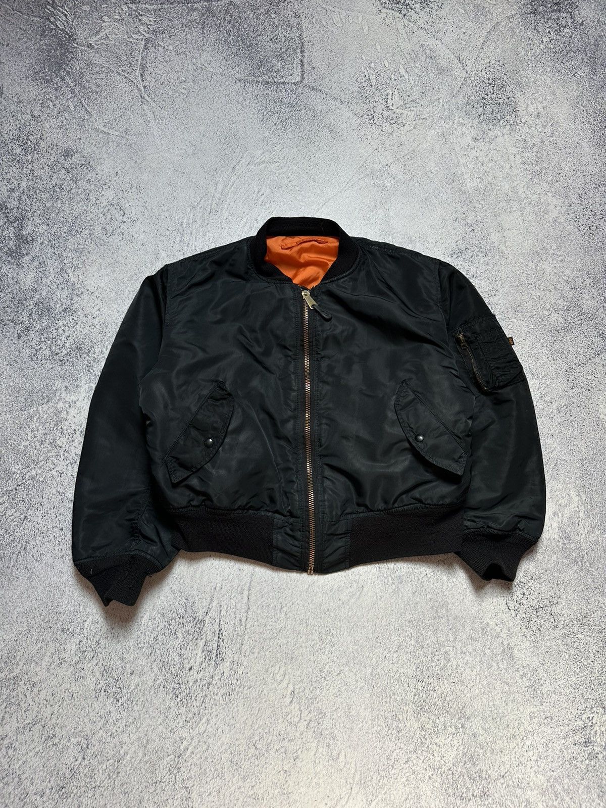 Alpha Industries Vintage 80s Alpha Industries MA-1 Reversible Bomber Jacket Size US XL / EU 56 / 4 - 2 Thumbnail