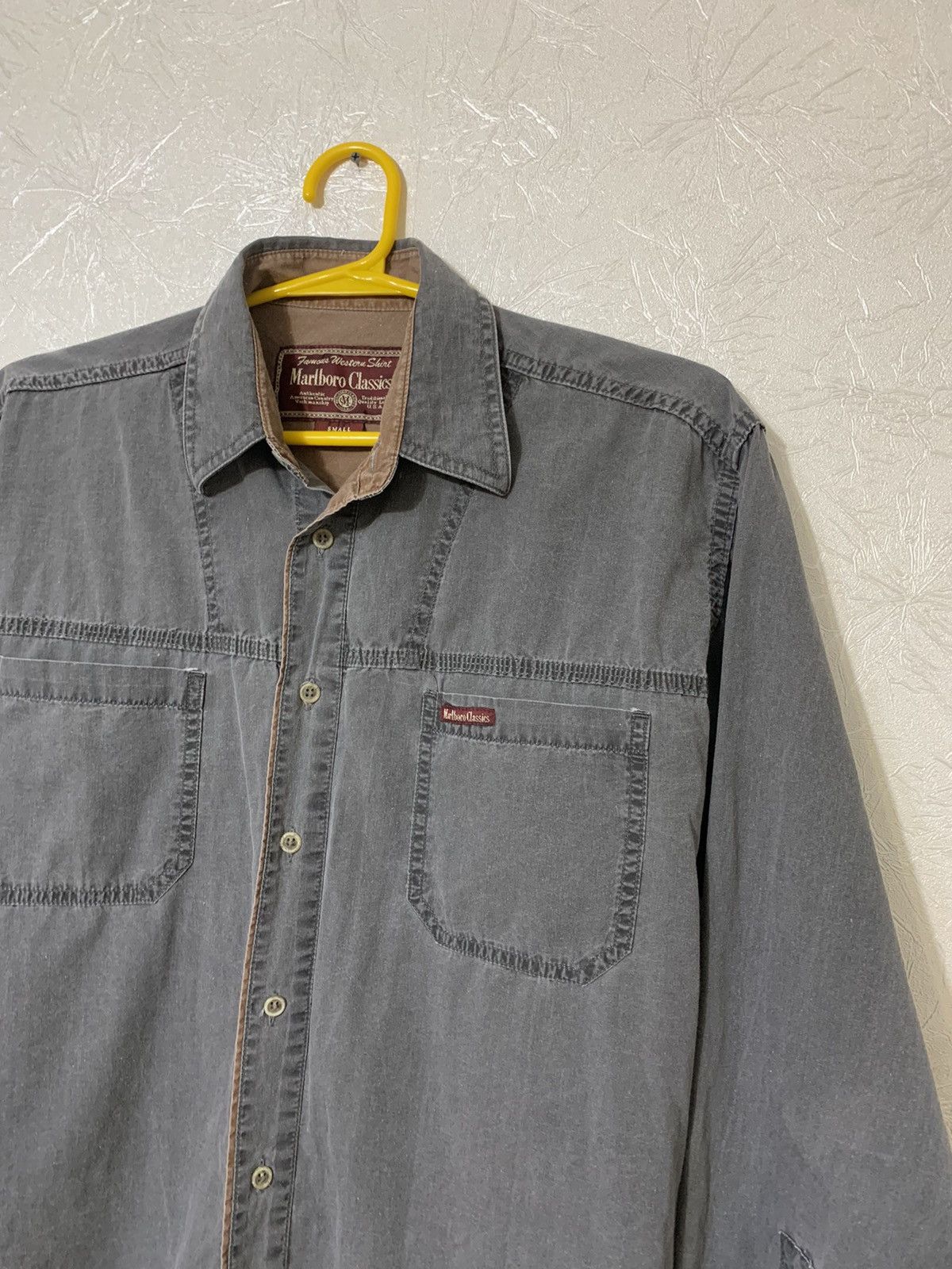 Marlboro Classics × Vintage Vintage Marlboro Classic USA Western Grey Shirt Button Up Size US S / EU 44-46 / 1 - 3 Thumbnail