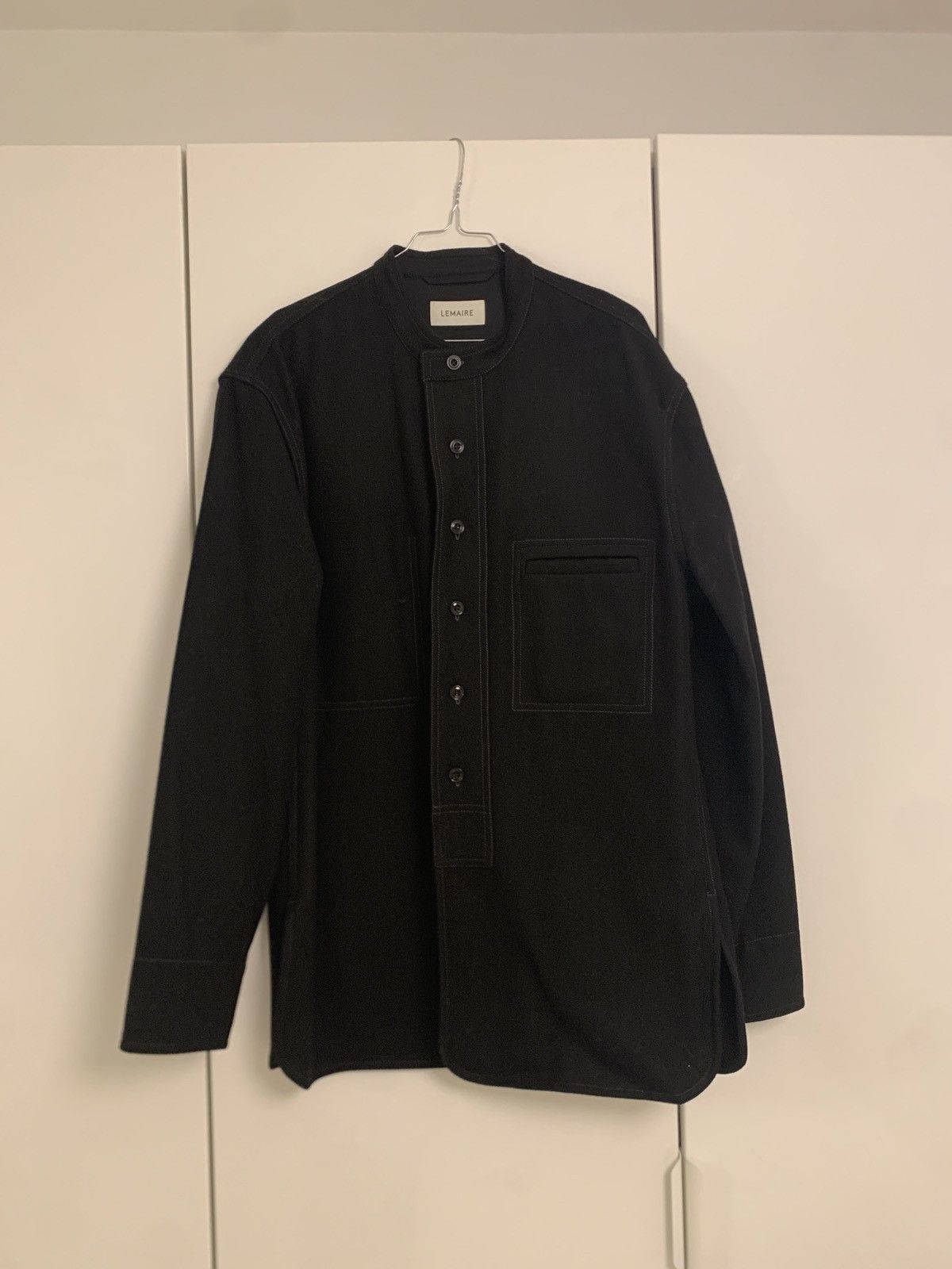 ジャケット・アウター LONG OVERSHIRT FELTED WOOL LEMAIRE LIGHT