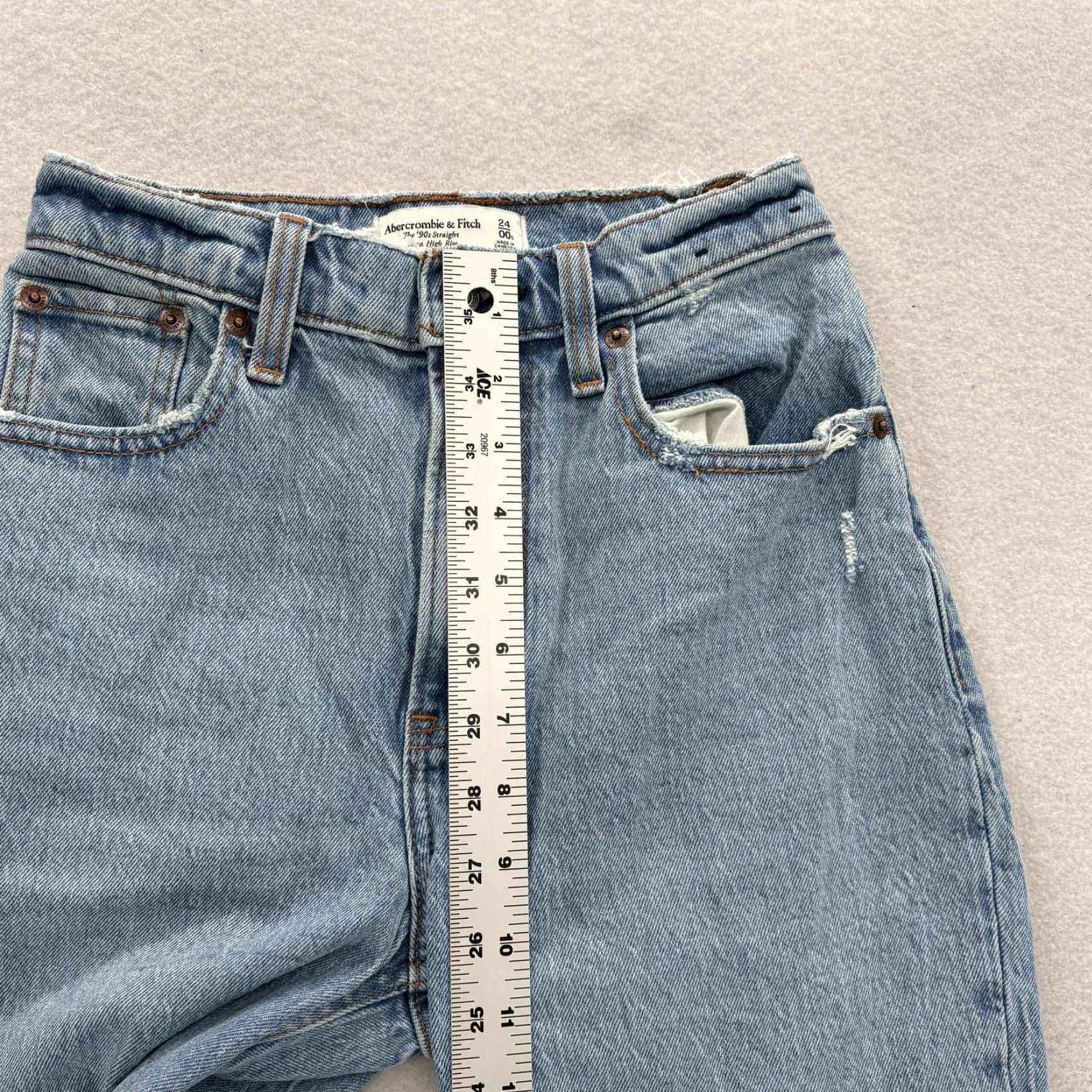 Abercrombie & Fitch Abercrombie & Fitch Jeans Womens 90s High Rise Curve Love 24/00S Blue Size 24" / US 00 / IT 34 - 7 Thumbnail