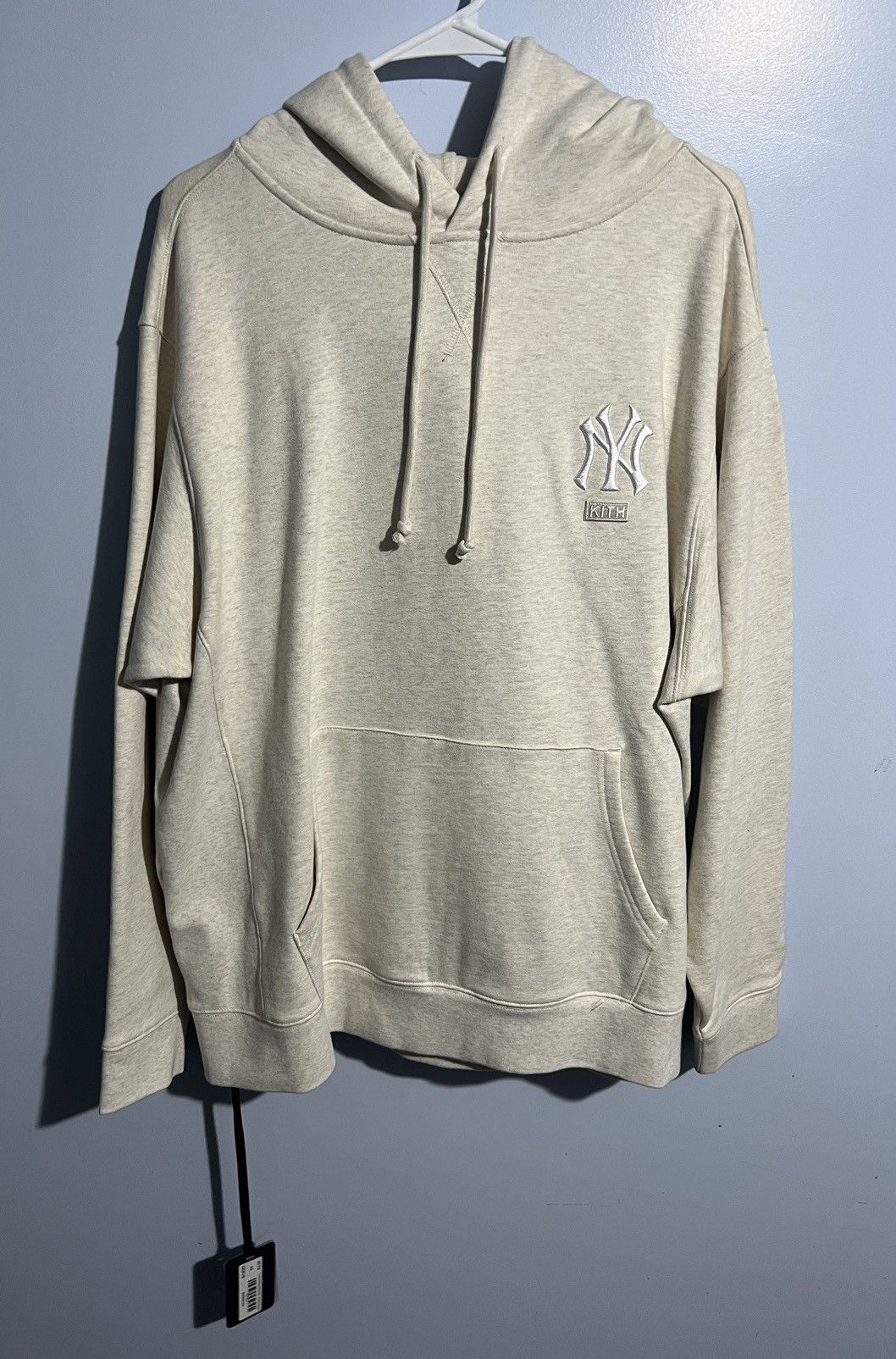 Image of Kith Ny Yankee Hoodie XL in Heather Oatmeal, Men's