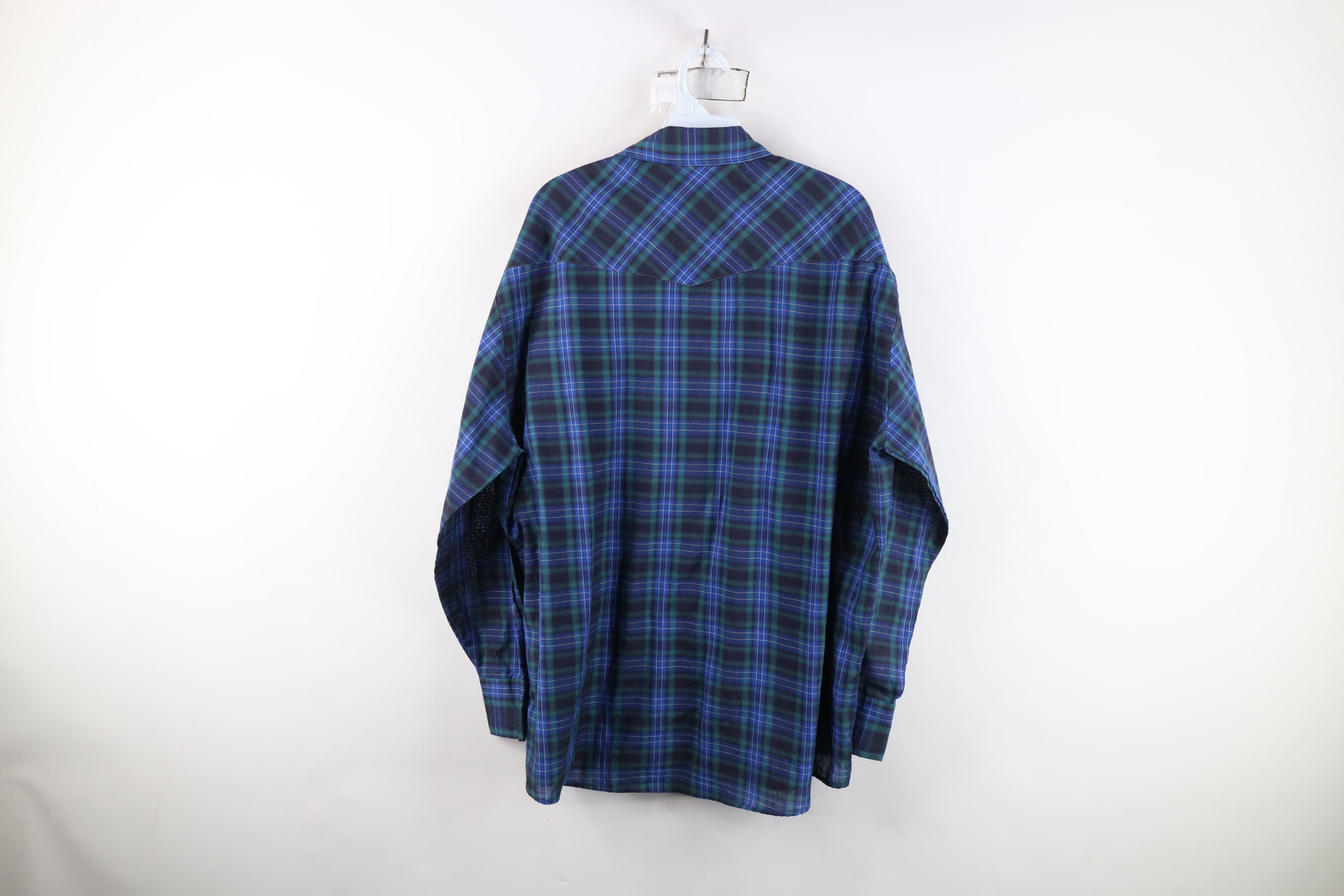 Vintage Vintage 90s Streetwear Rodeo Cowboy Snap Button Shirt Plaid Size US XL / EU 56 / 4 - 10 Thumbnail