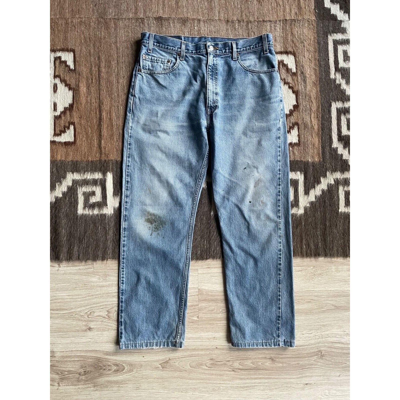 Jean Levi's 505 Vintage Regular Straight Denim Jeans 8183AC Size US 36 / EU 52 - 5 Thumbnail