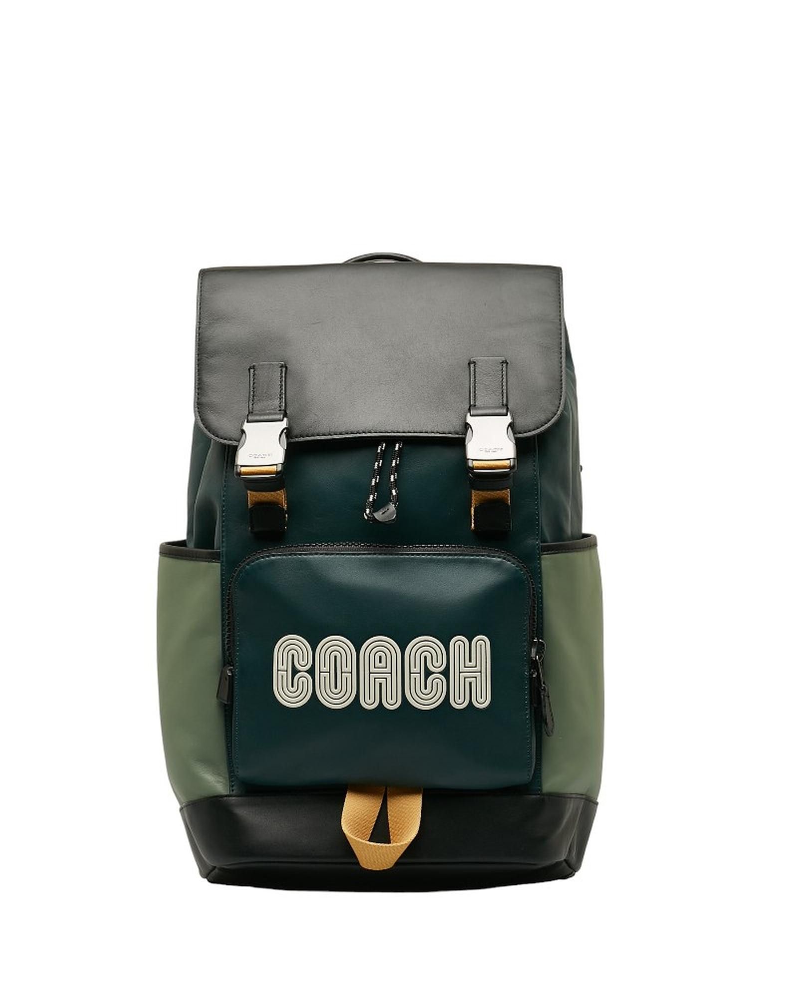 image of Coach Green Leather Track Backpack Bag In Ab Condition, Women's