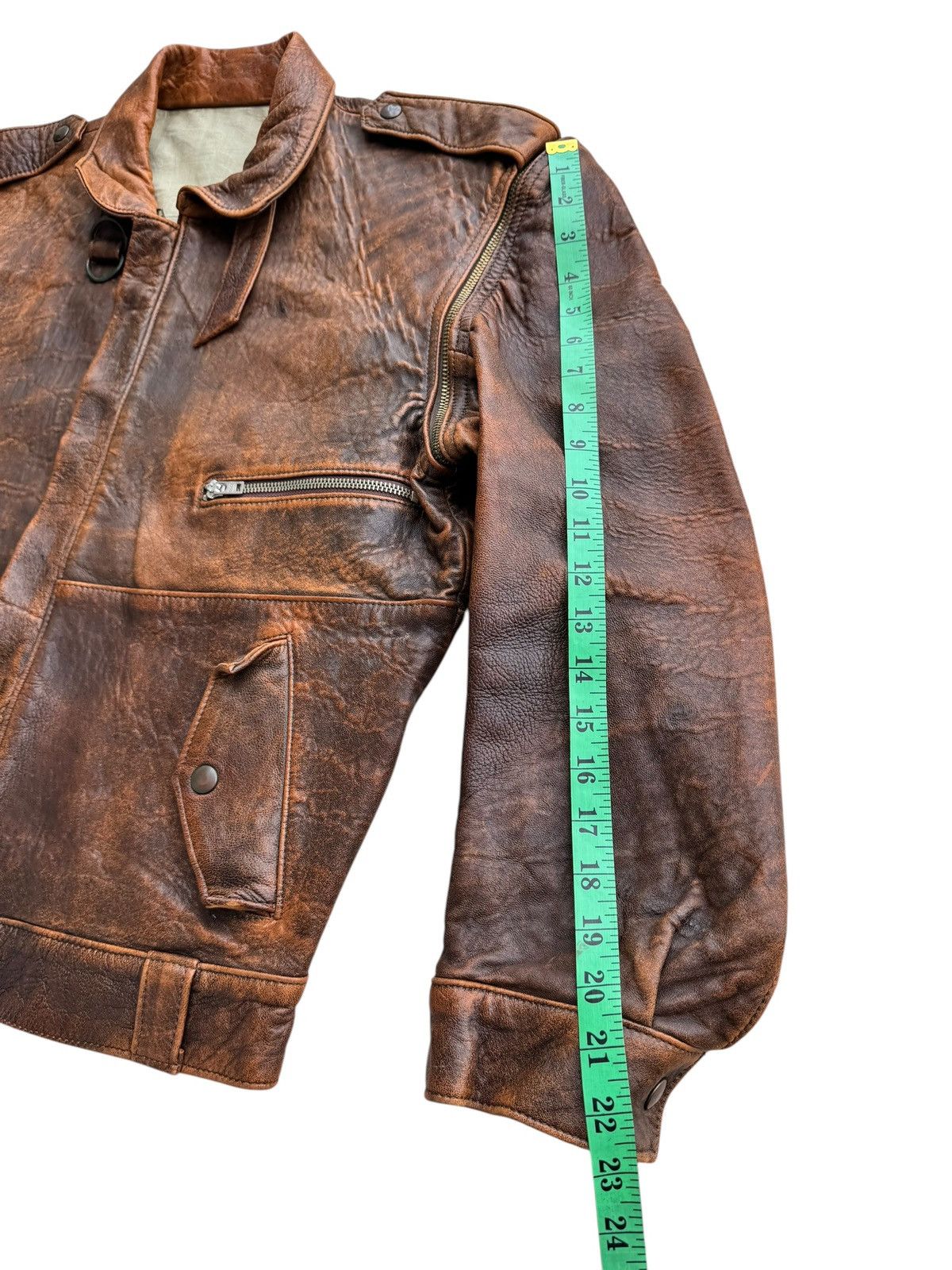Avirex Vintage Distressed Undbranded Leather Jacket Removable Sleve Size US M / EU 48-50 / 2 - 17 Thumbnail