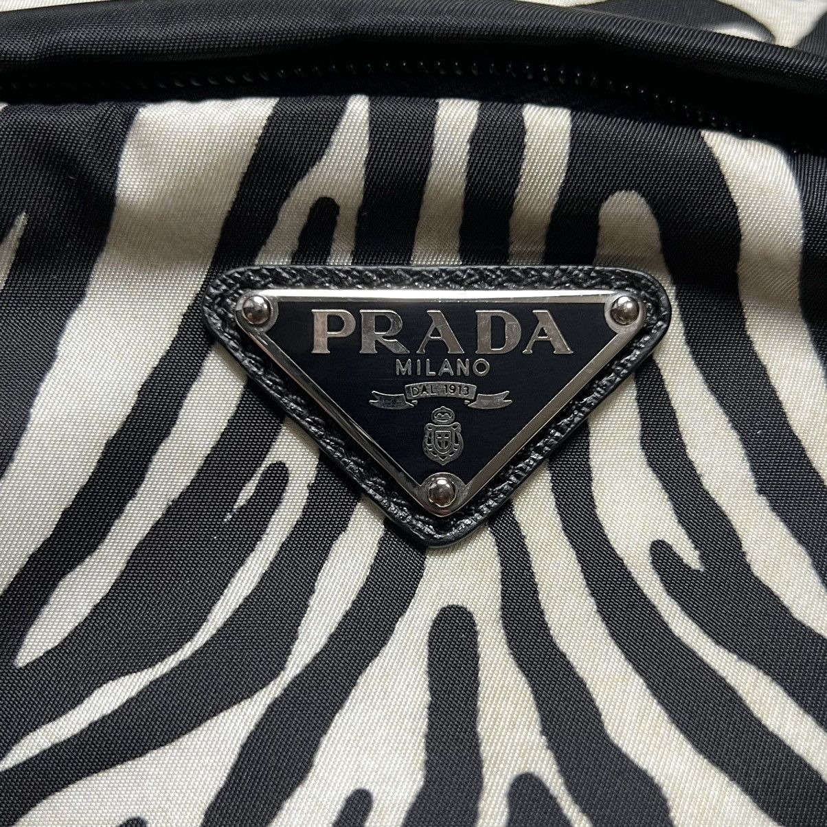 Prada Prada Logo Plate Zebra Backpack Size ONE SIZE - 3 Thumbnail