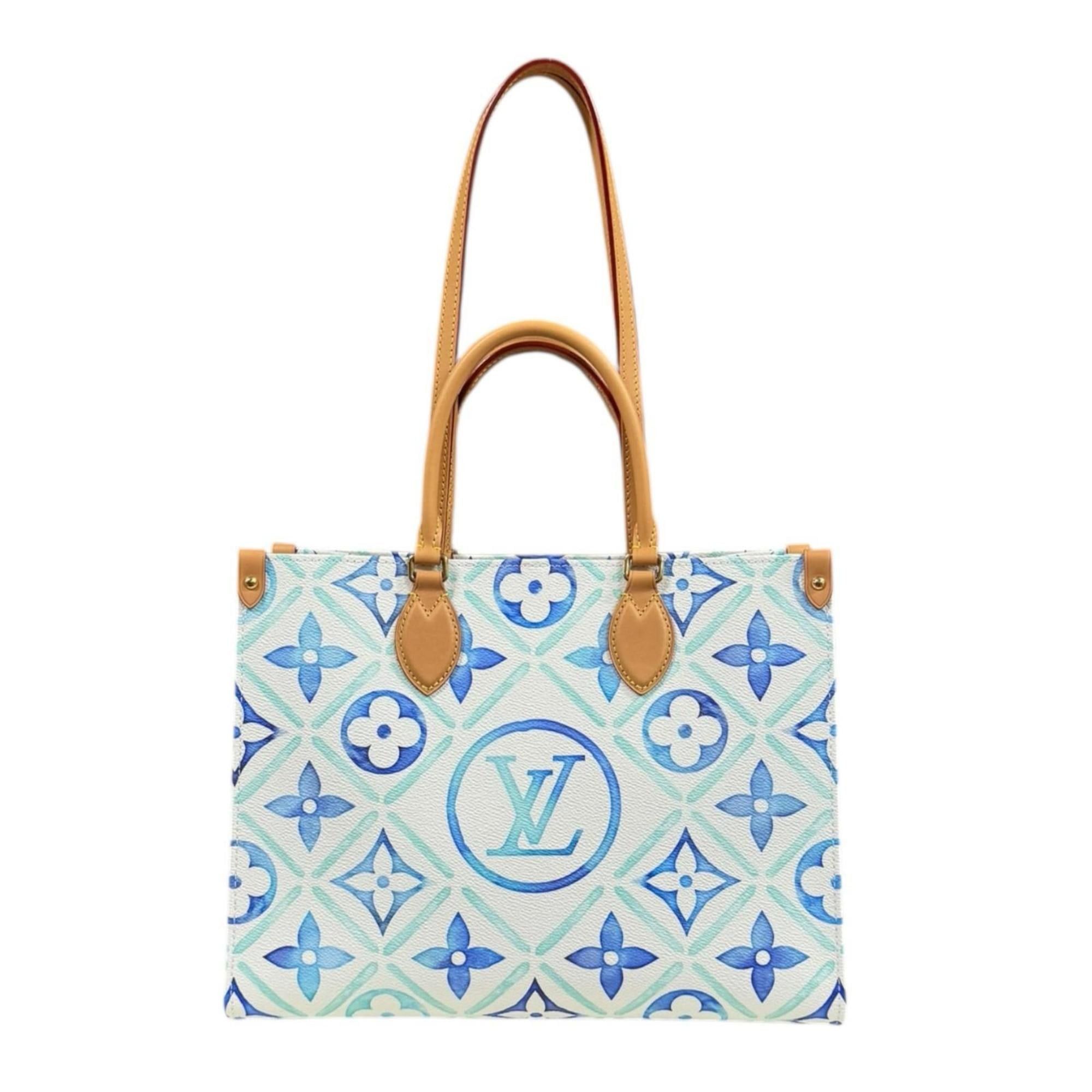 Louis Vuitton Pre-owned Louis Vuitton On the Go MM LV Monogram Tile Shoulder Bag, PVCM11262, Blue, Women's, 2-Way Size ONE SIZE - 1 Thumbnail