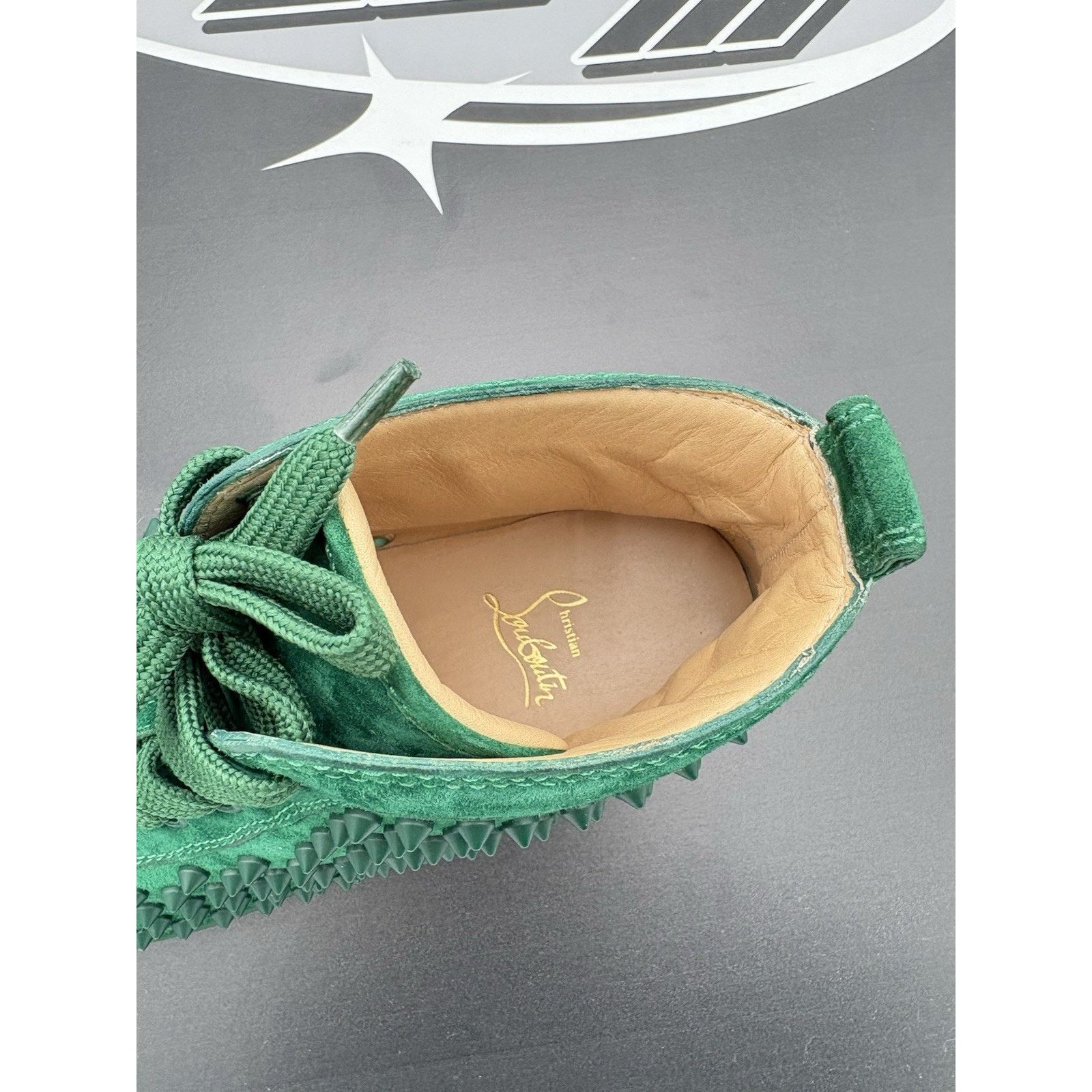 Christian Louboutin Spikes ' Green ' EXCELLENT CONDITION!
