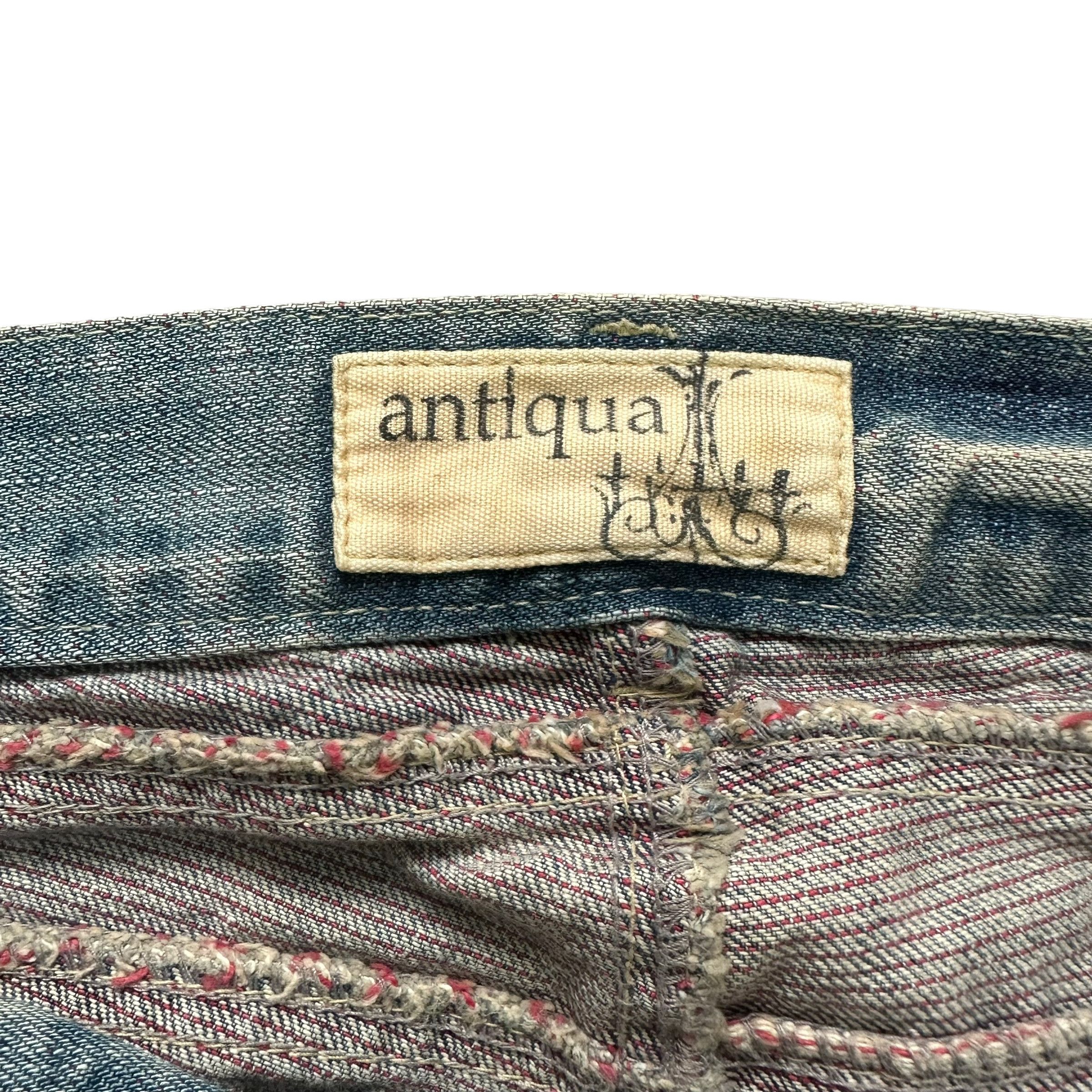 Japanese Brand ANTIQUA TRASHED LIGHT WASH ZEBRA PILE JEANS #8858-032 Size 32" / US 10 / IT 46 - 8 Thumbnail