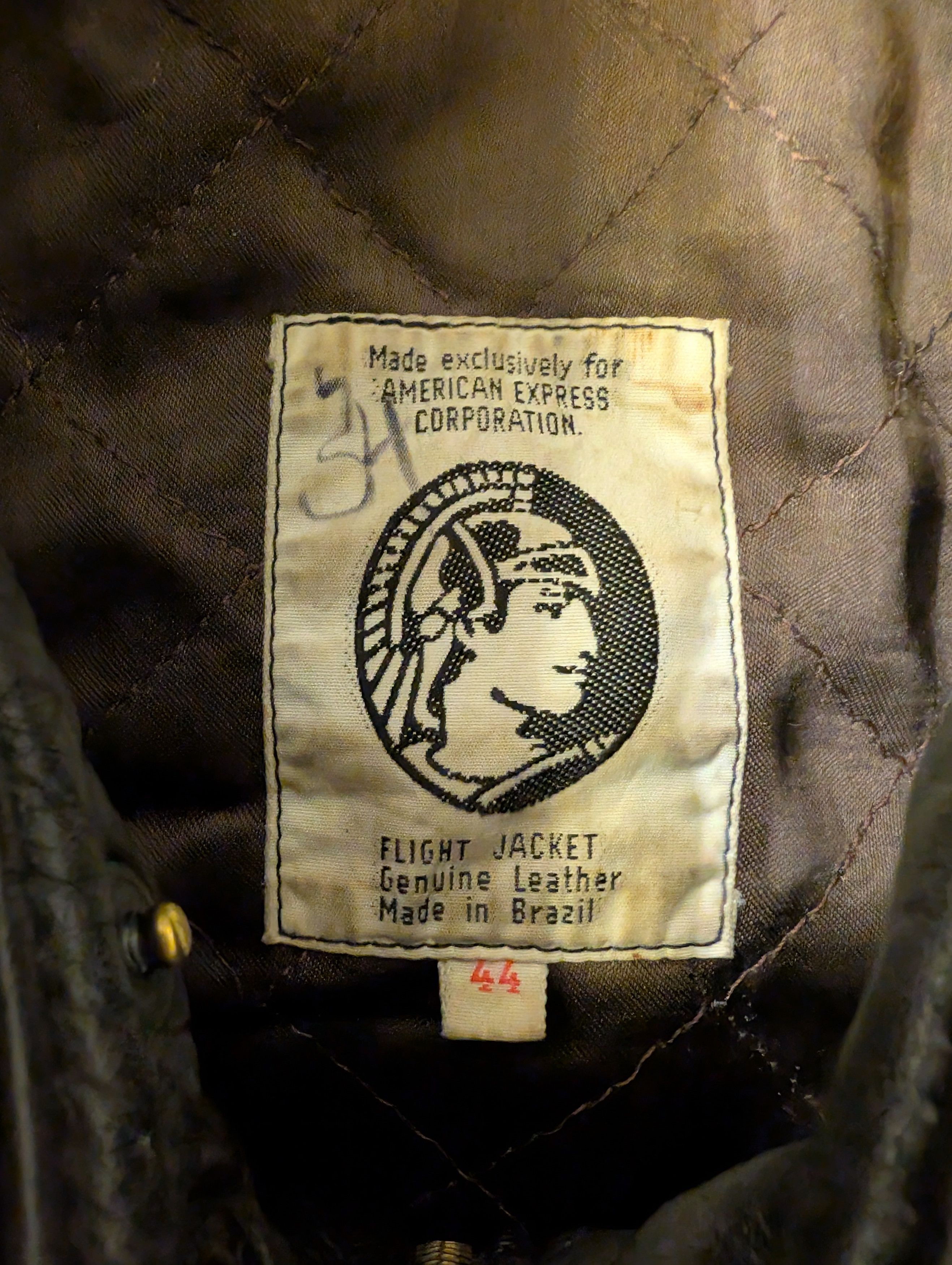 Vintage RARE Vintage American Express Leather Bomber Jacket Size US L / EU 52-54 / 3 - 3 Thumbnail