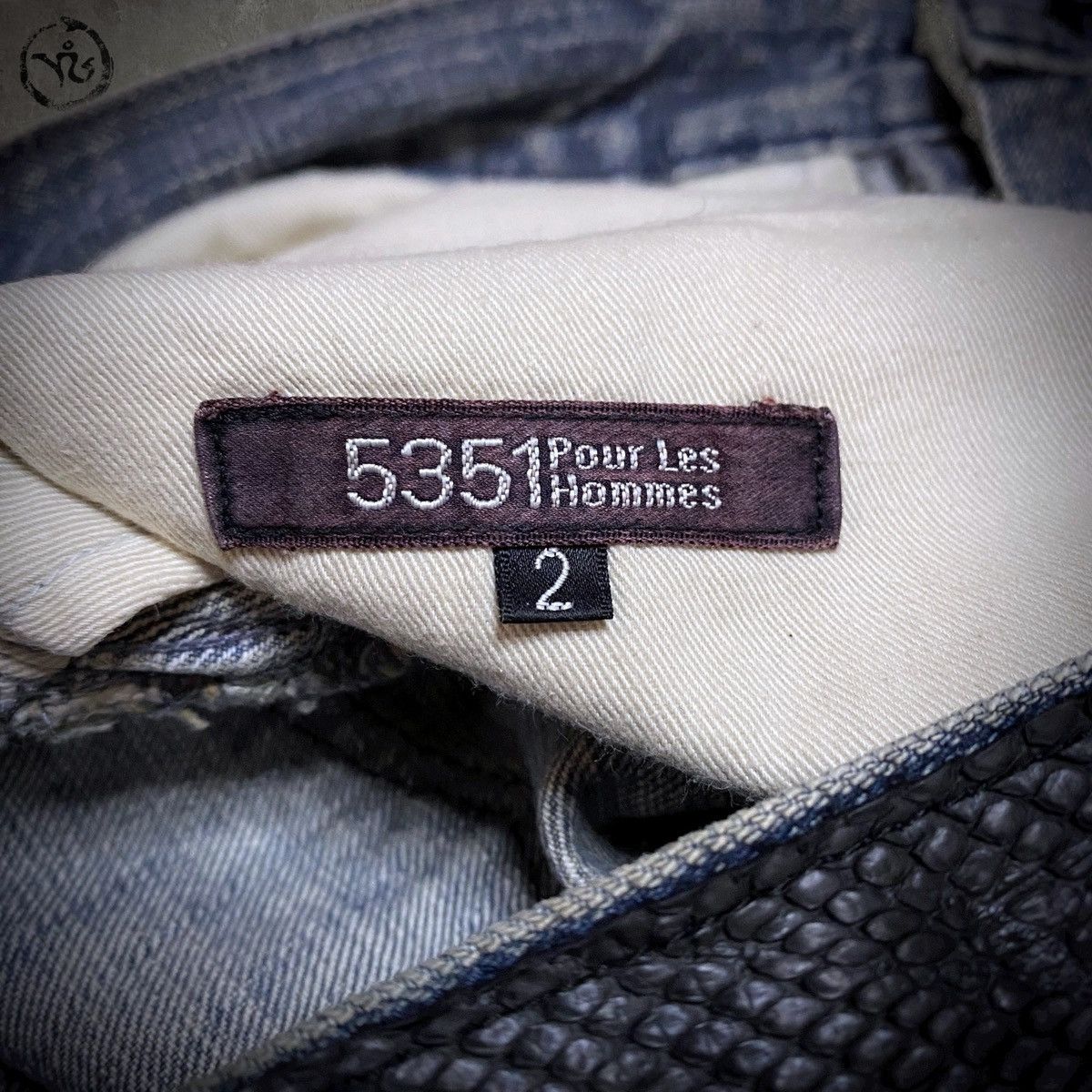 5351 POUR LES HOMMES Japanese Mudwash Snake Jeans Size US 33 - 7 Thumbnail
