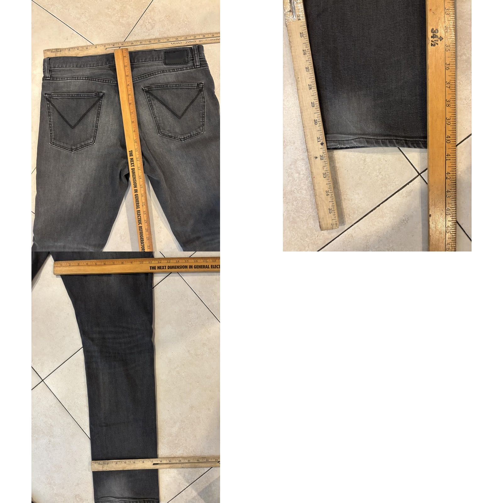 John Varvatos John Varvatos Jeans Mens 34 Slim Fit Black Gray Distressed Denim USA Designer Size US 34 / EU 50 - 8 Thumbnail