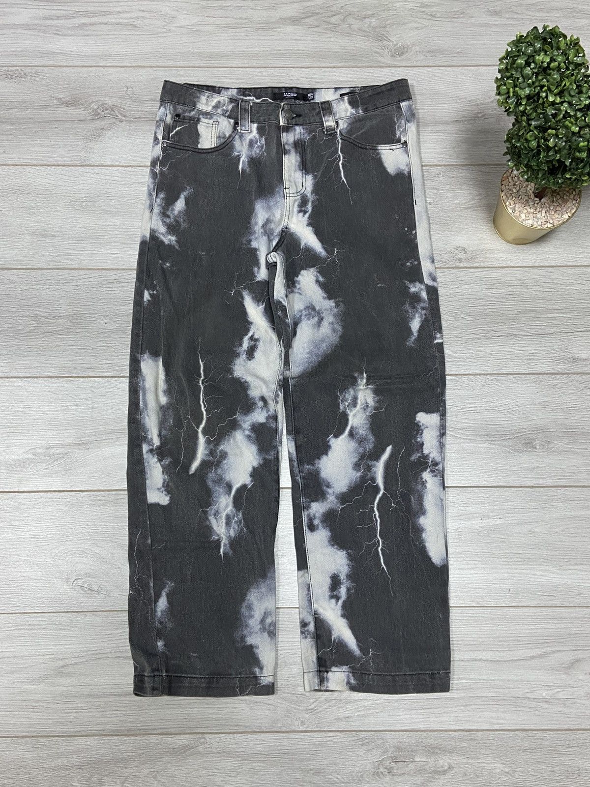 Jaded London Jaded lightning over print designer pants jeans Size US 34 / EU 50 - 1 Thumbnail