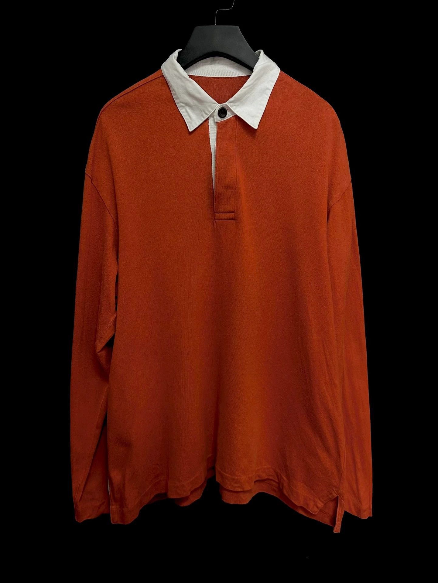 Issey Miyake Orange Long Sleeve Polo Shirt Size US M / EU 48-50 / 2 - 1 Thumbnail