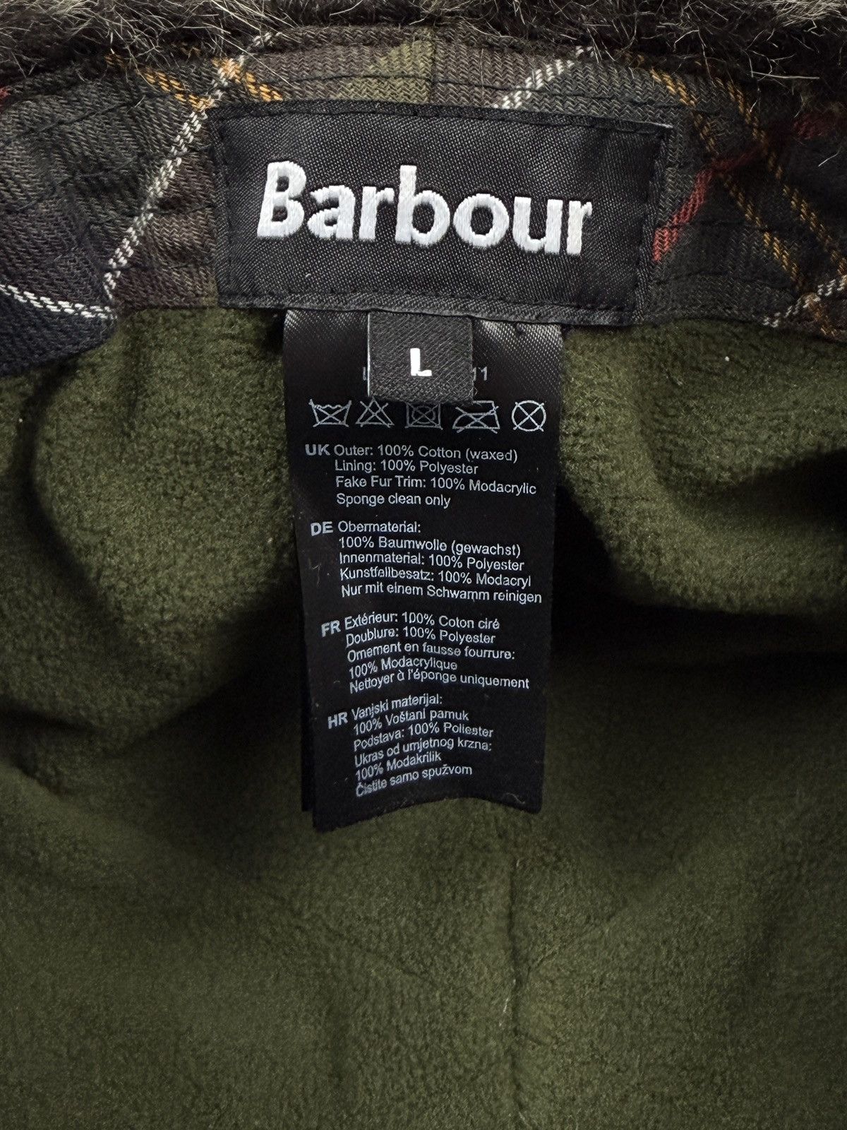 Barbour Barbour Ambush Olive Waxed Cotton Faux Fur Trim Cossack Hat Size ONE SIZE - 6 Thumbnail