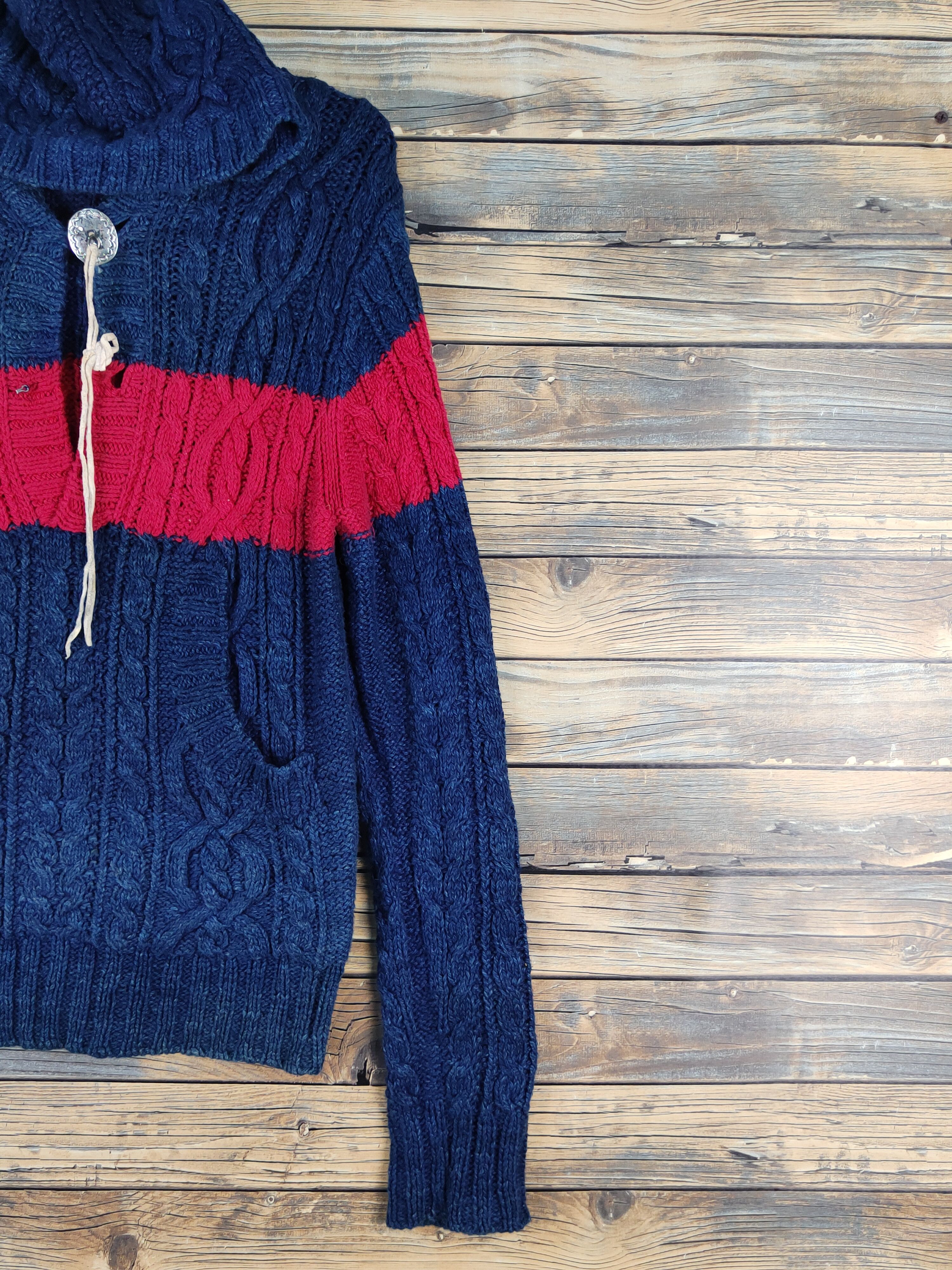 Hysteric Glamour DL Hysteric Red Hoodie cable Knitwear Sweatshirts #W1153 Size US M / EU 48-50 / 2 - 6 Thumbnail