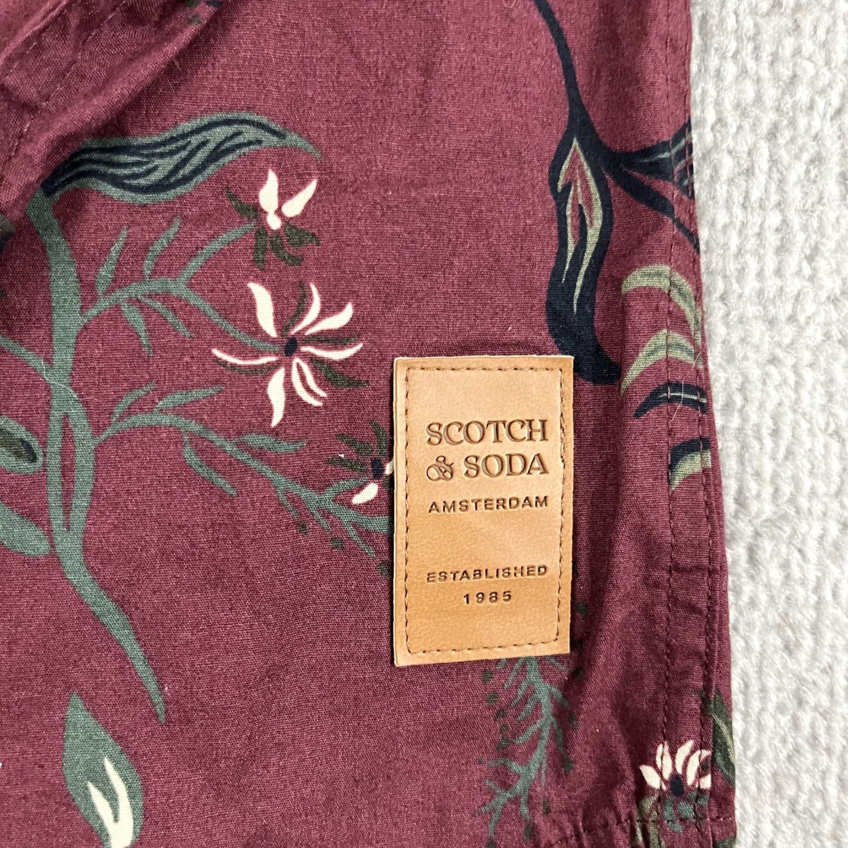 Scotch & Soda Scotch & Soda Red Floral Button-Up Shirt Mens Medium Long Sleeve Preppy Casual Size US M / EU 48-50 / 2 - 2 Thumbnail