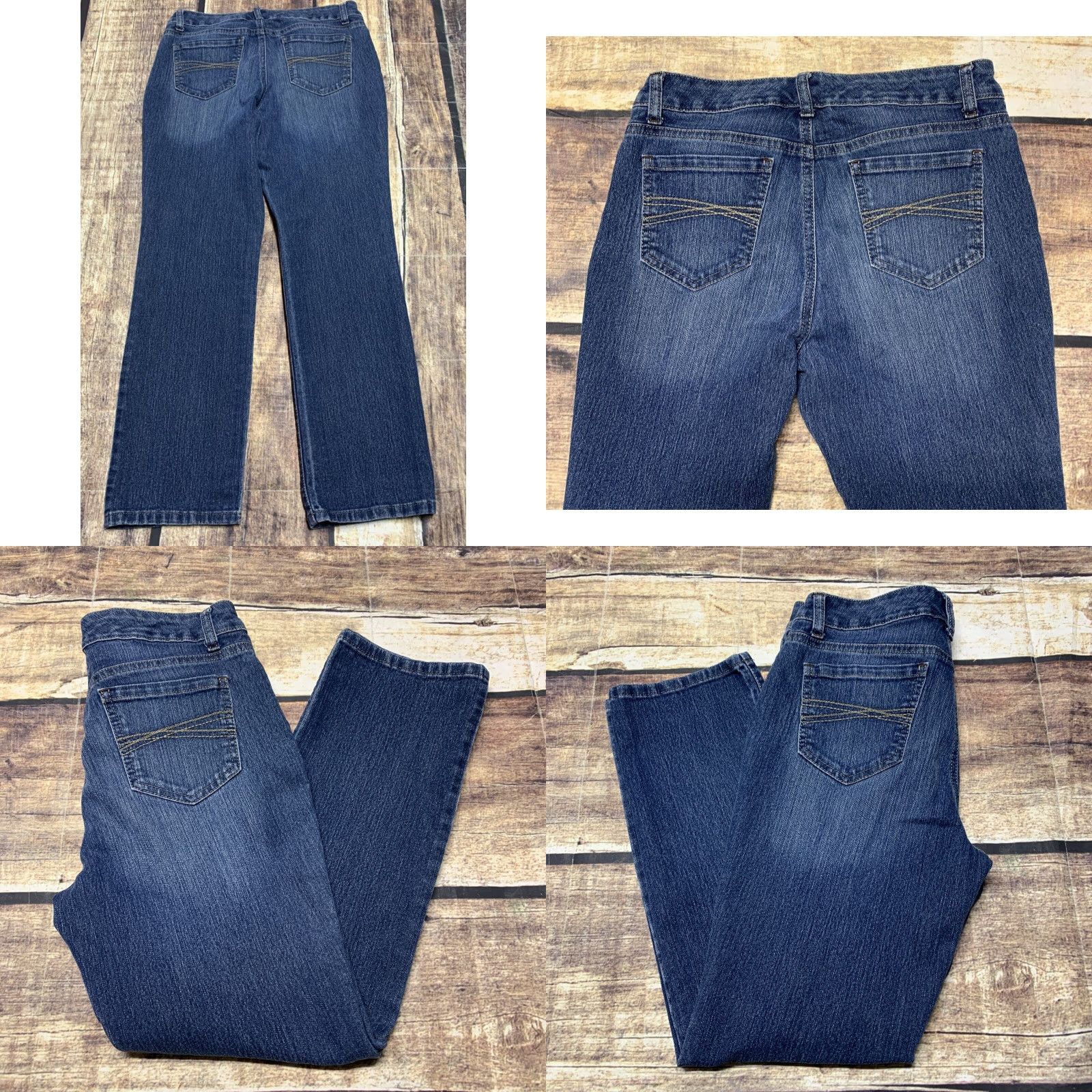 Denime Relativity Jeans Womens 8P Straight Medium Wash Denim Blue 30 x 26 Mid Size 30" / US 8 / IT 44 - 8 Thumbnail