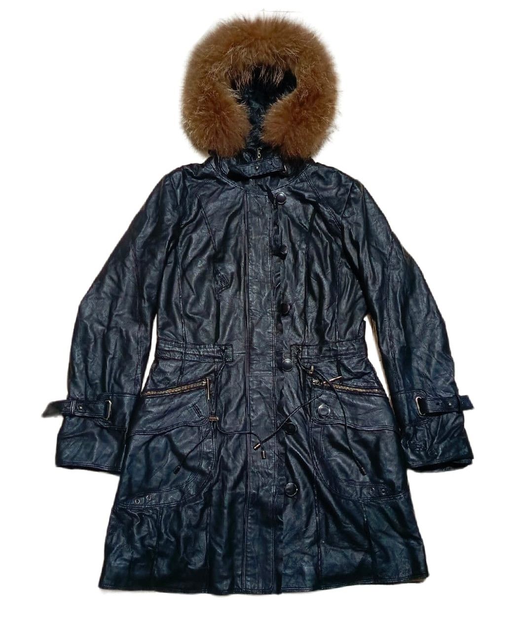 Isamu Katayama Backlash Fur Hoodie leather long coat Size S / US 4 / IT 40 - 1 Thumbnail