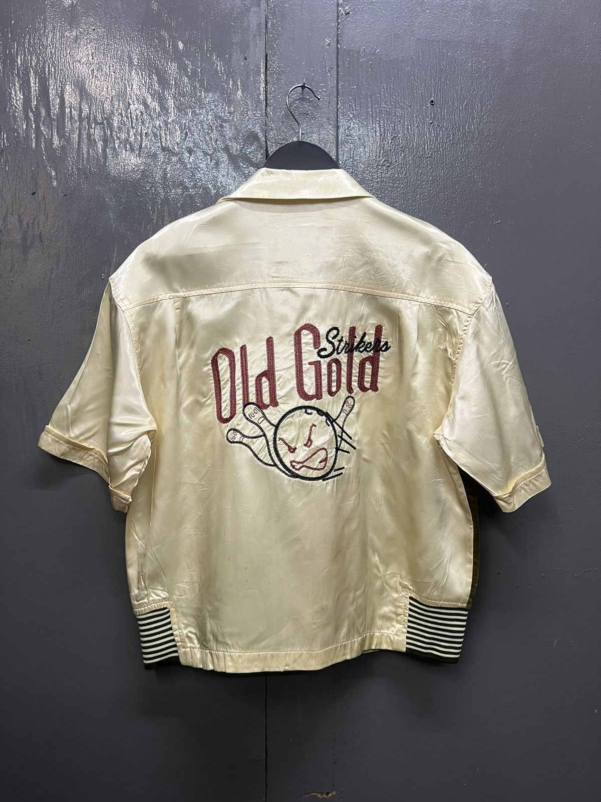 Vintage Vintage Old Gold Strike Bowling Shirt Size US M / EU 48-50 / 2 - 2 Thumbnail