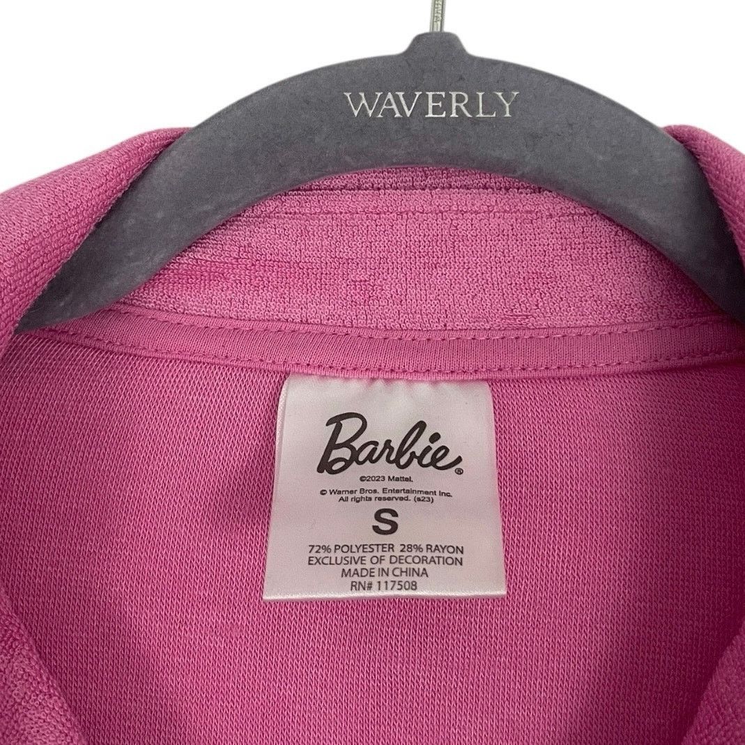 Other Barbie Mattel Pink Short Sleeve Button Down Collared Top Size S / US 4 / IT 40 - 8 Thumbnail