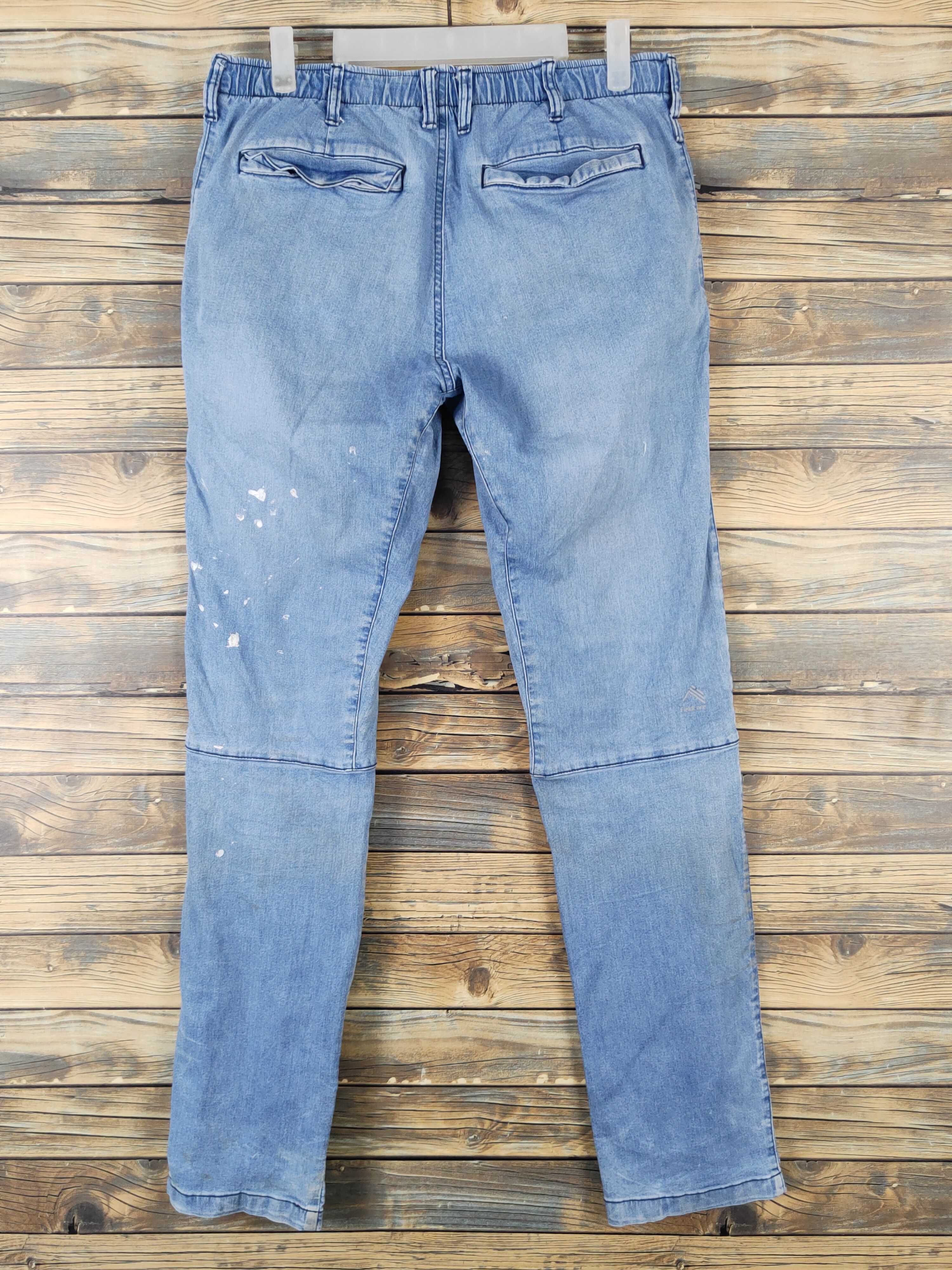 Japanese Brand FieldCore Blue Distressed Ripped cargo Jeans #W1965 Size US 32 / EU 48 - 7 Thumbnail