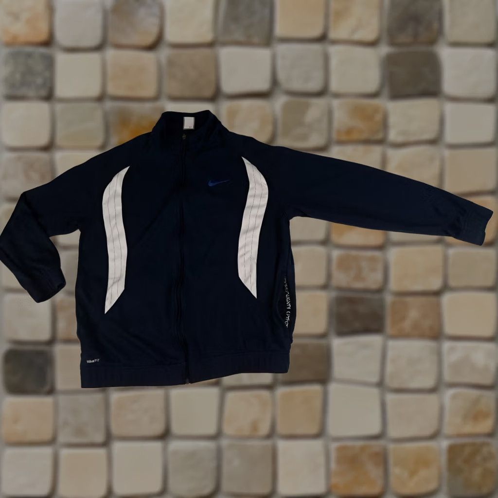 Nike VINTAGE Nike Dri-Fit Full Zip Pin Striped Track Jacket Large Unlocks 90s Windbreaker Blue Nike Mens/Womens? Size US L / EU 52-54 / 3 - 1 Thumbnail