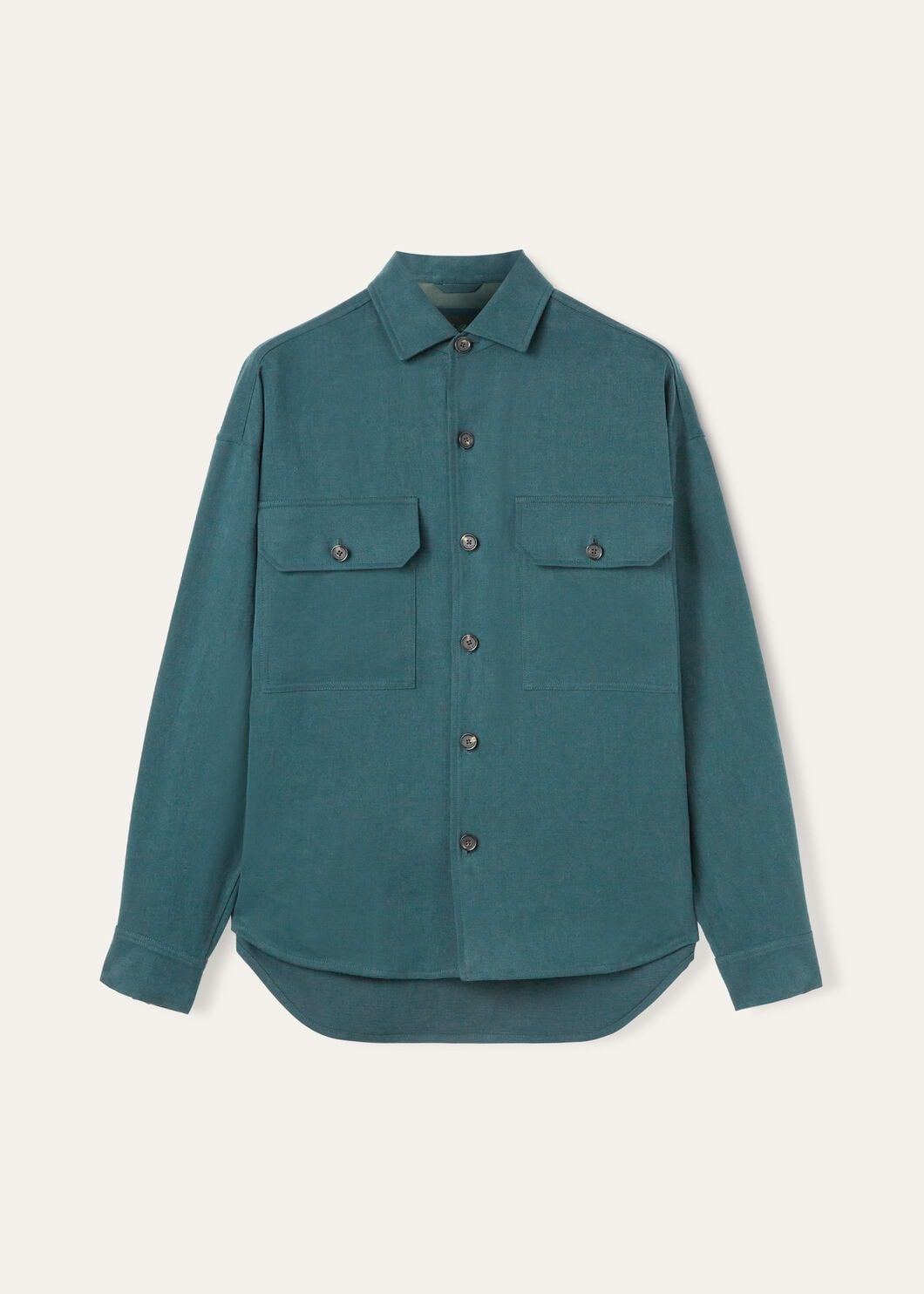 Loro Piana o1w1db10725 FAO7468 Vincenzo Overshirt in Mint Blue Size US M / EU 48-50 / 2 - 1 Thumbnail