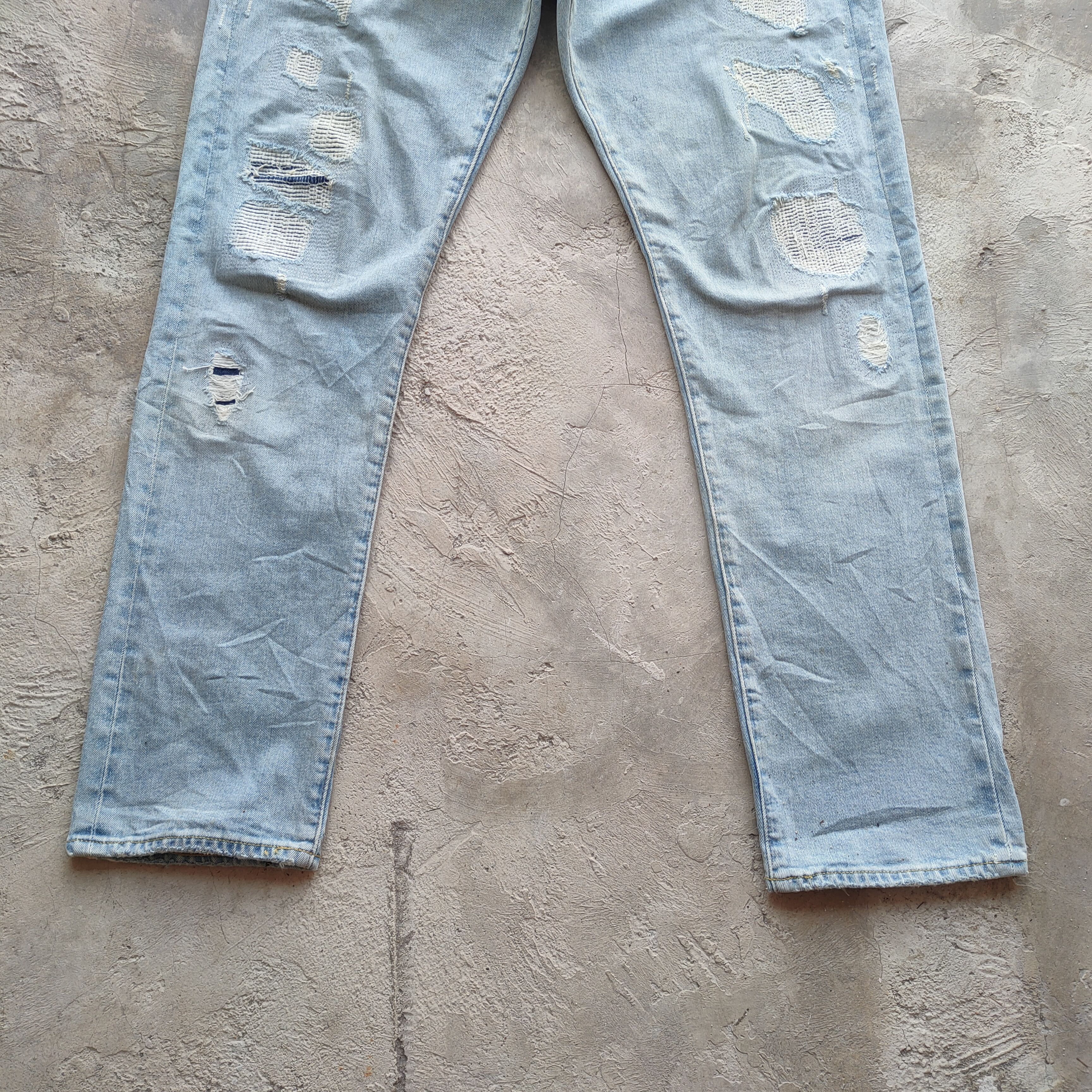 Gap W32 VINTAGE GAP FADED BLUE DISTRESSED JEAN PANTS Size US 32 / EU 48 - 5 Thumbnail