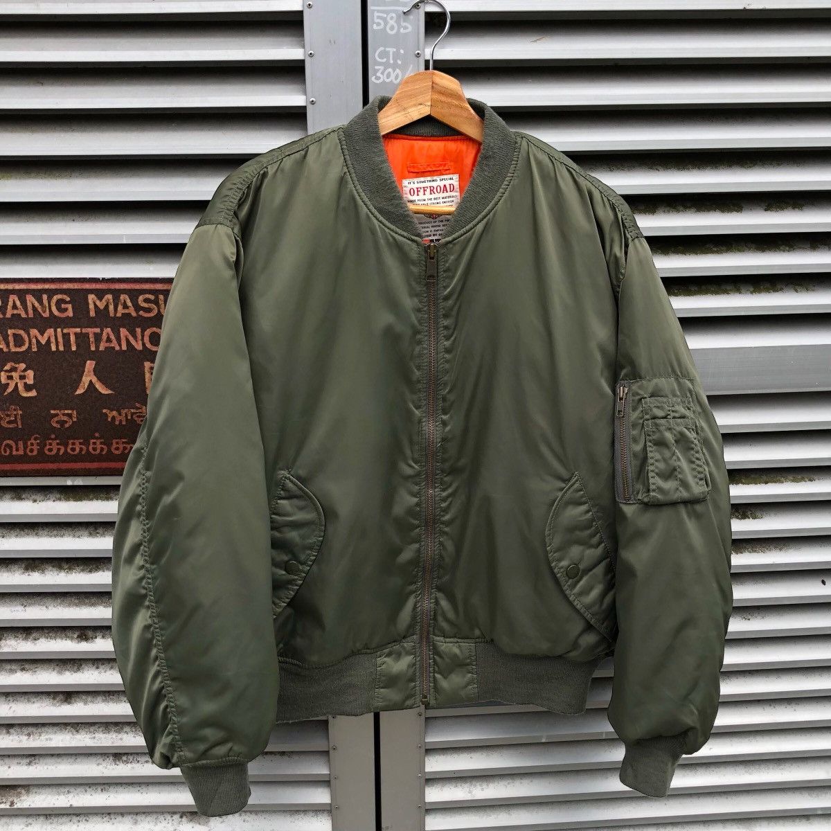 image of Vintage Ma-1 Bomber Jacket By Offroad in Green, Men's (Size Large)