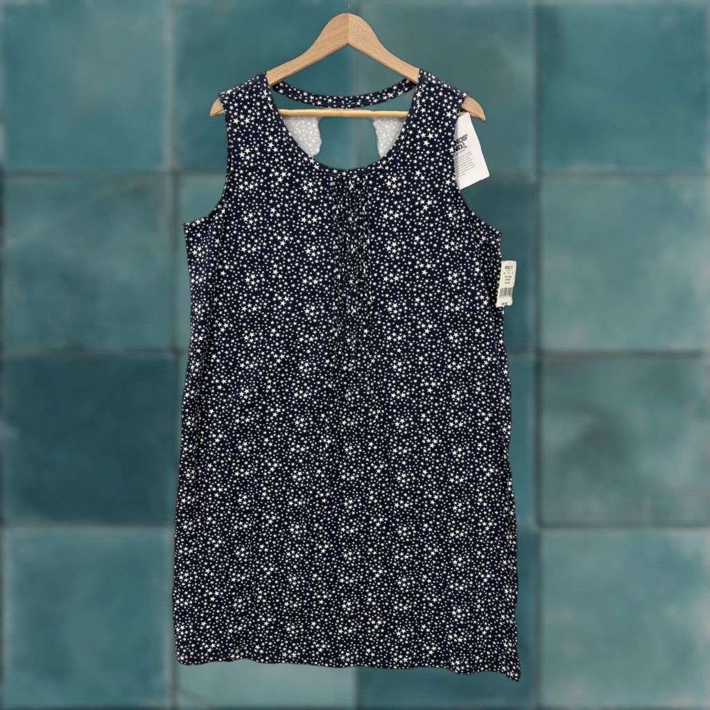 Lands' End Lands' End Dress Womens Large Blue Star Print Sleeveless T-Shirt Knit Patriotic Size L / US 10 / IT 46 - 1 Thumbnail
