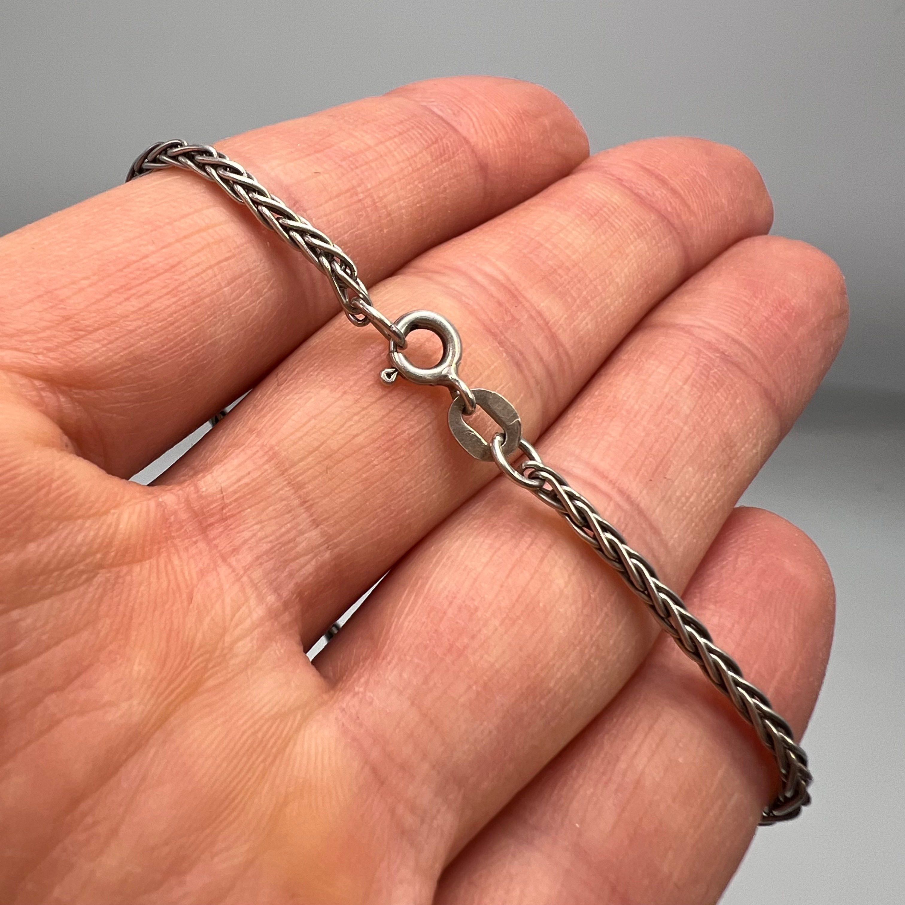 Vintage Vintage Sterling Silver Bracelet Pendent Heart 925 Jewelry Size ONE SIZE - 3 Thumbnail
